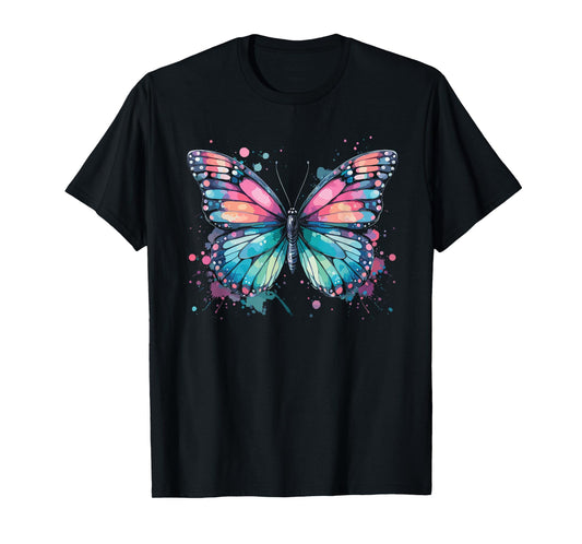 Butterfly Watercolor Design – Boho Aesthetic Art T-Shirt
