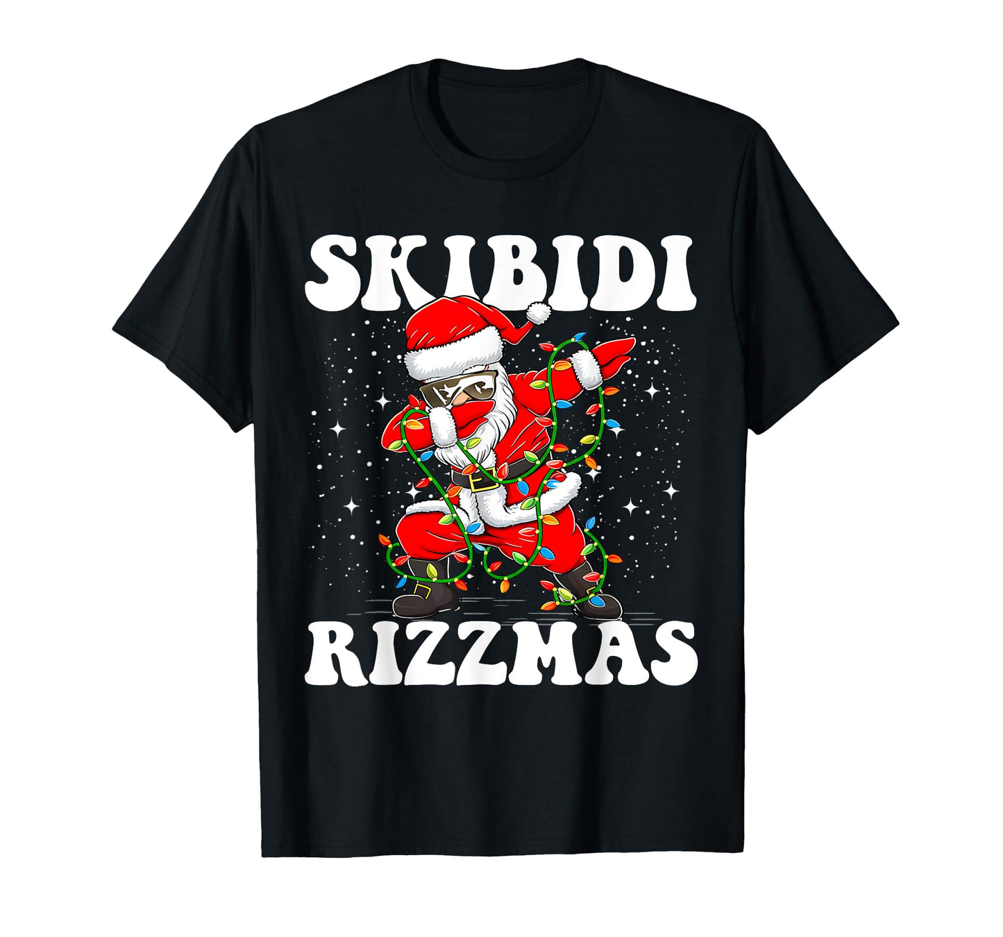 Skibidi Rizzmas Christmas Shirt for Boys Santa Merry rizzmas T-Shirt