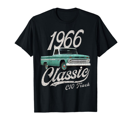 CLICK FOR MORE C10 CARS 1966 c10 truck T-Shirt, Small, Black