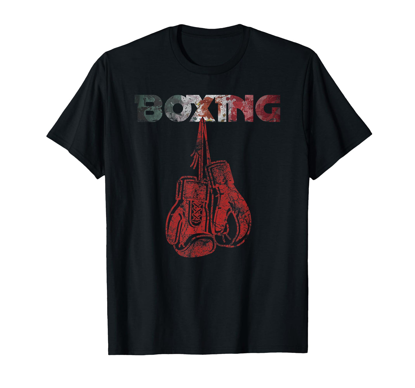 Retro Love Red Boxing Gloves Mexican Vintage style boxing T-Shirt