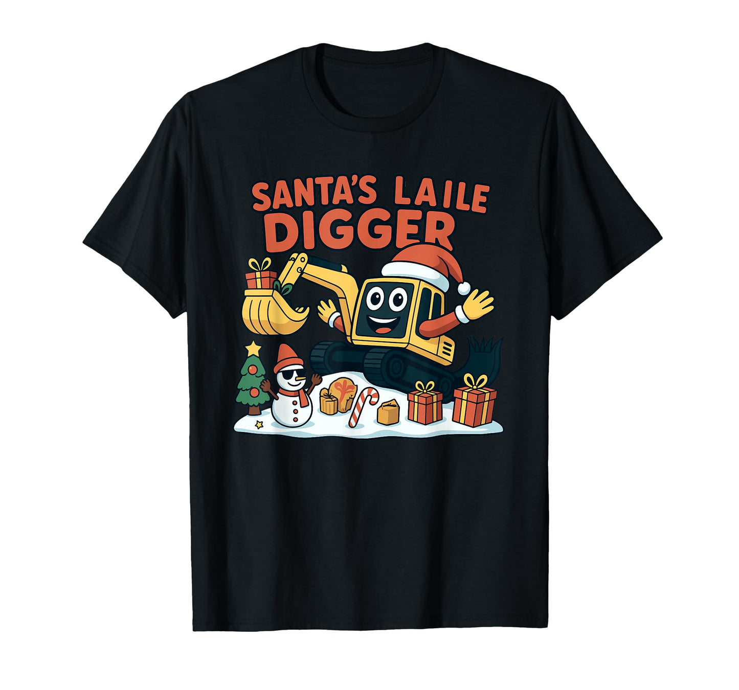Christmas Excavator Santa Digger Funny Holiday T-Shirt