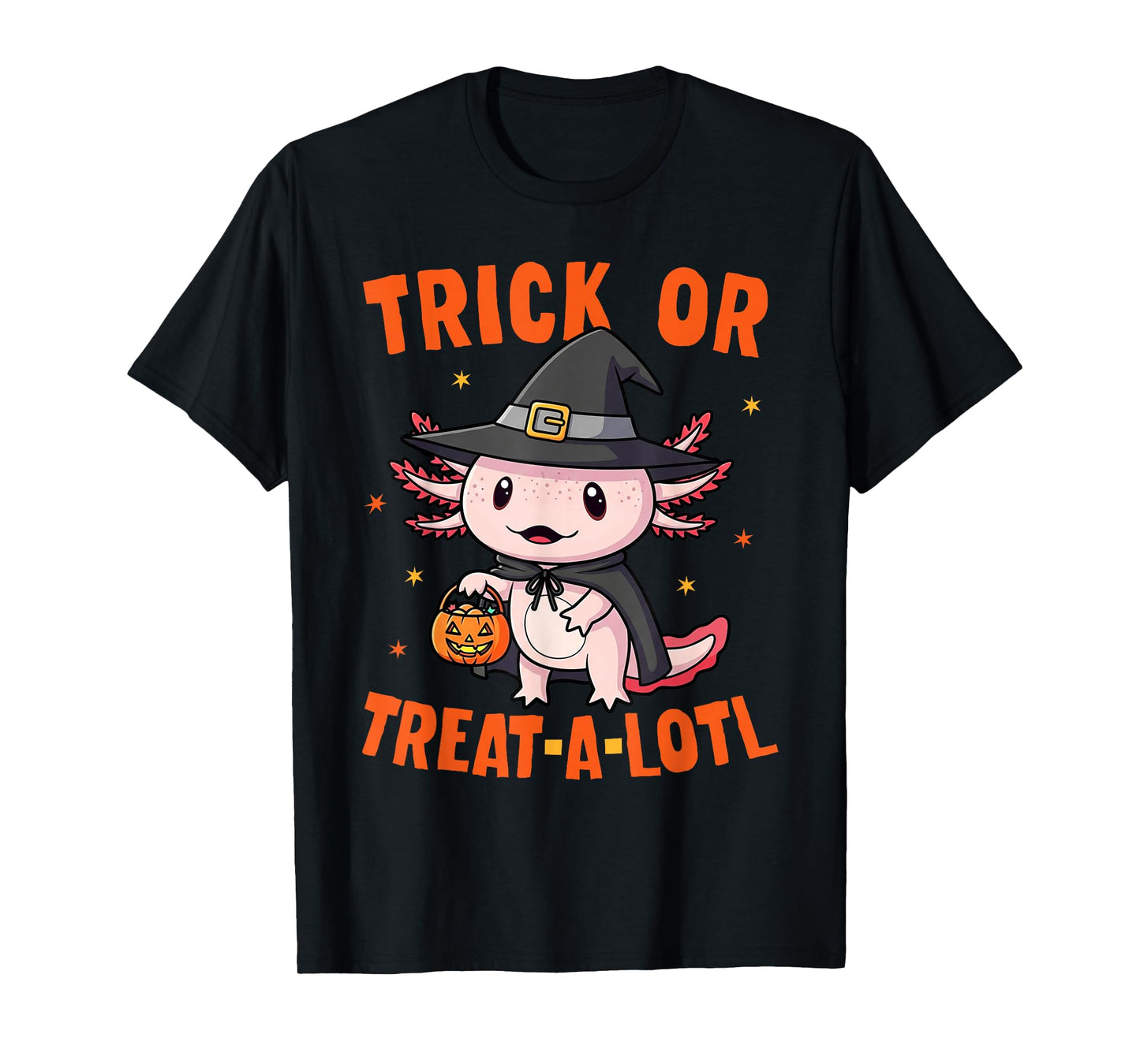 Trick or Treat A Lotl Axolotl Halloween Costume Witch Girls T-Shirt