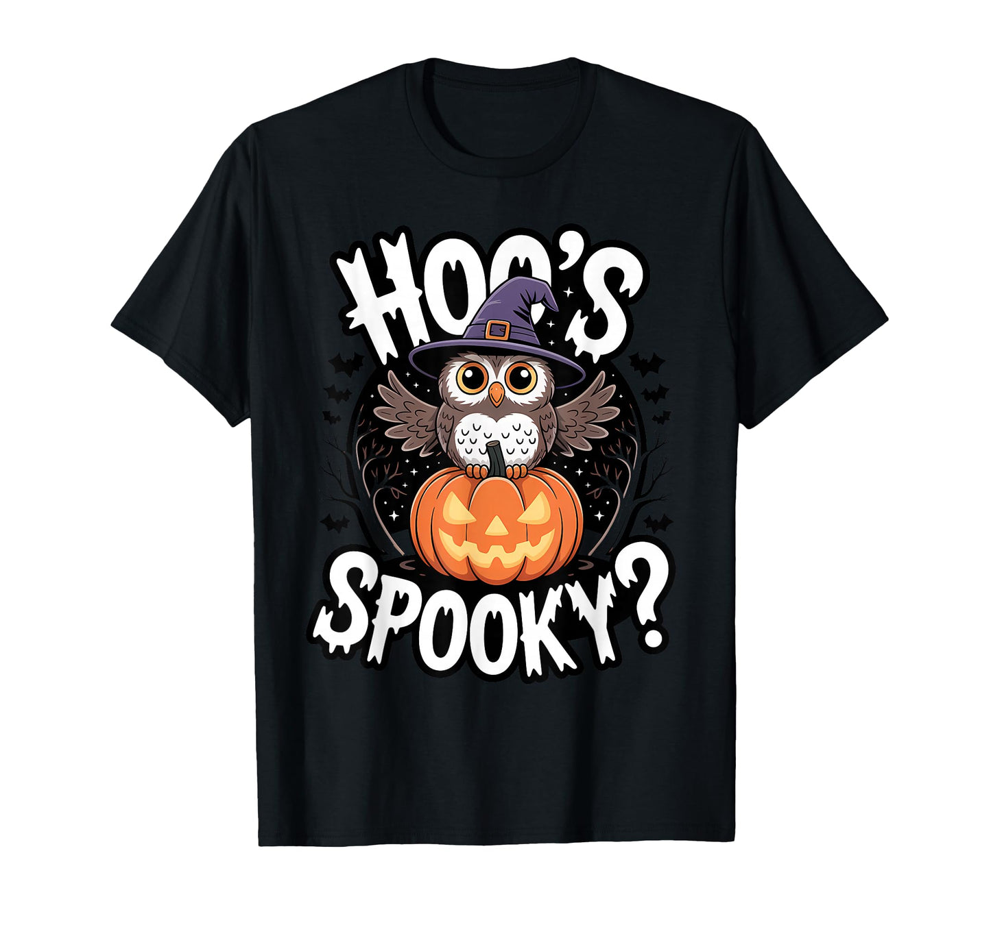 Hoo's Spooky Owl Witch Cute Spooky Halloween T-Shirt