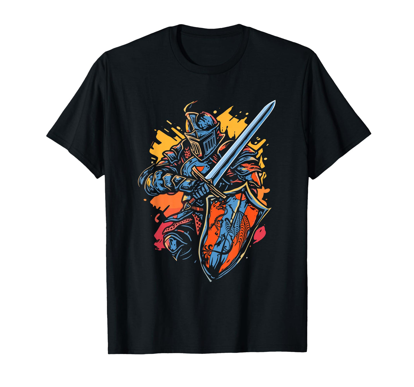 Medieval Knight Armor Sword Shield Renaissance Faire Men Boy T-Shirt