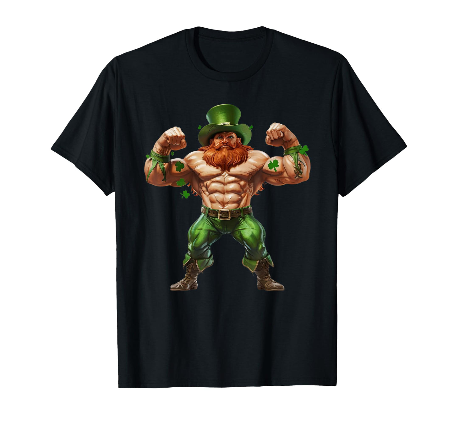 St Patricks 2025 Muscular Gnome Swole Leprechaun Muscle T-Shirt