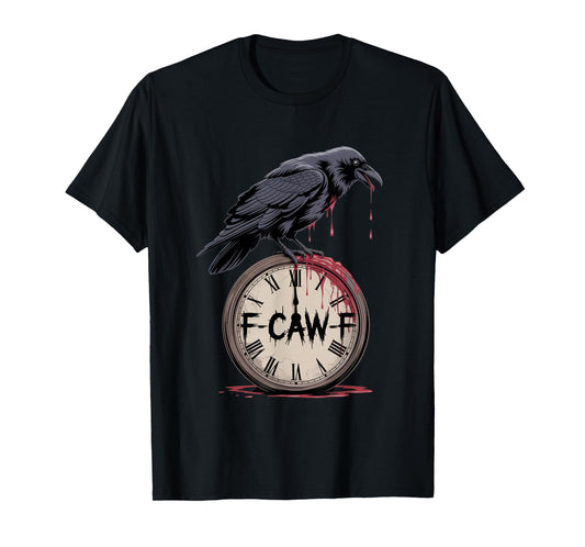 F-Caw-F Crow Funny Gothic Moon Black Bird Halloween T-Shirt
