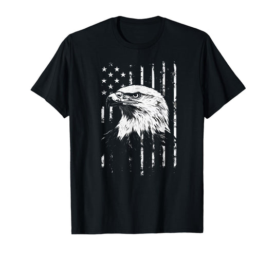 Patriotic American Eagle Men Women 4th of July USA Flag T-Shirt