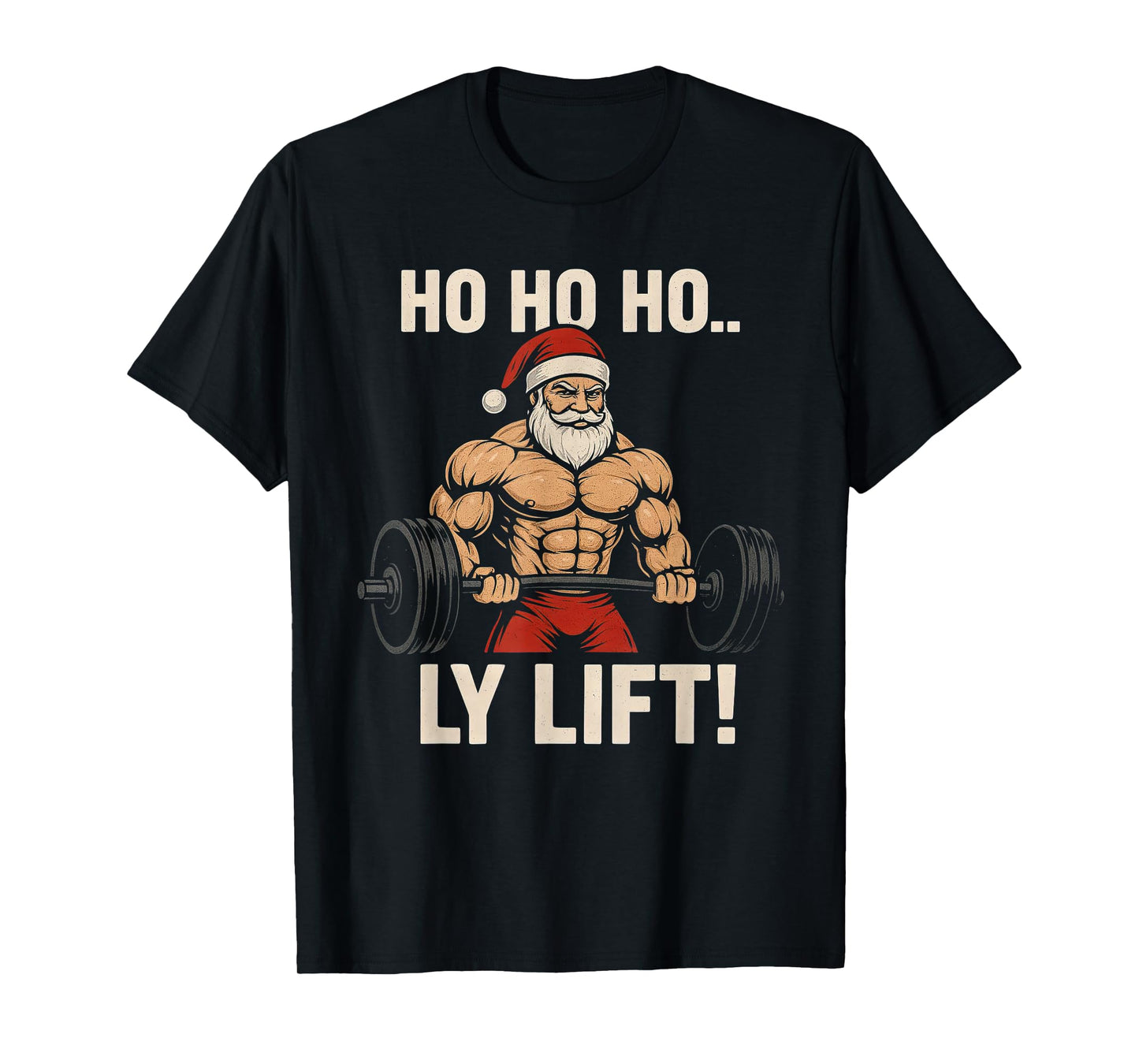 Funny Christmas Gym Santa Weightlifting Bodybuilding T-Shirt