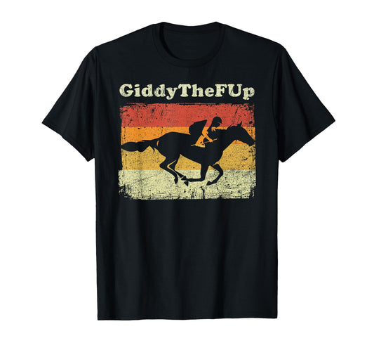 Funny Horse Racing Vintage Giddythefup Derby Horse Race T-Shirt
