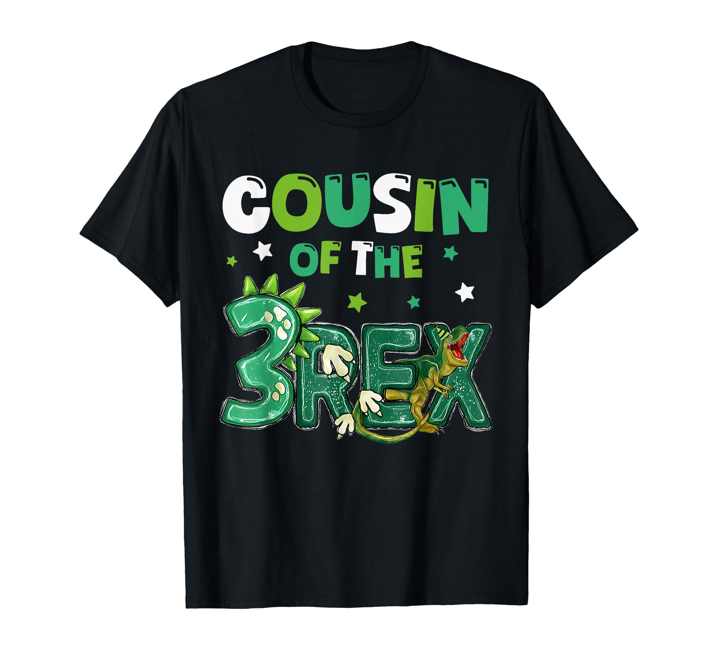 Cousin of the Three Rex Birthday Dinosaur Family Matching T-Shirt