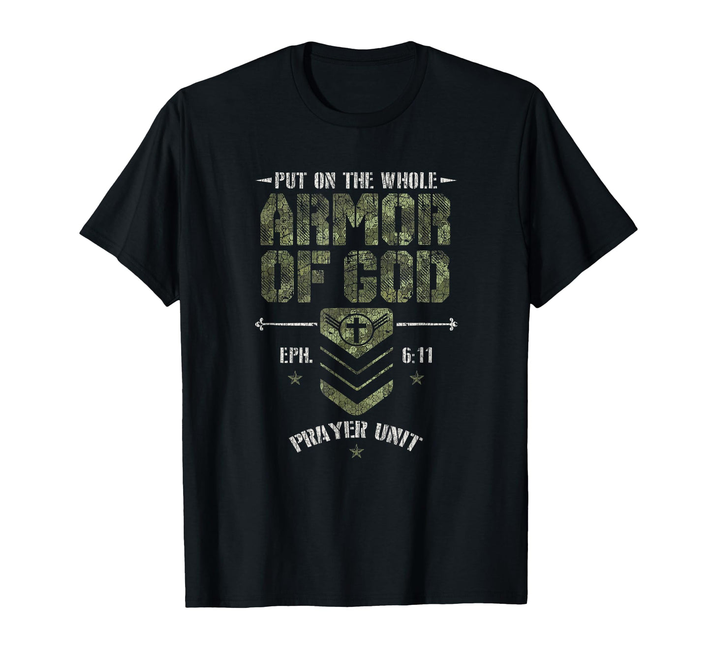 Vintage Camo Armor Of God Christians Religious Camouflage T-Shirt