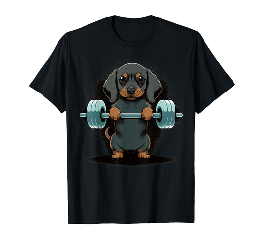 Dachshund Weightlifting Dog Funny Fitness Gym Dachshund T-Shirt for Men Women Kids