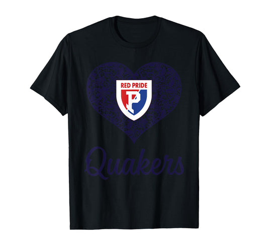 Plainfield Quakers Logo Lace Heart HS T-Shirt