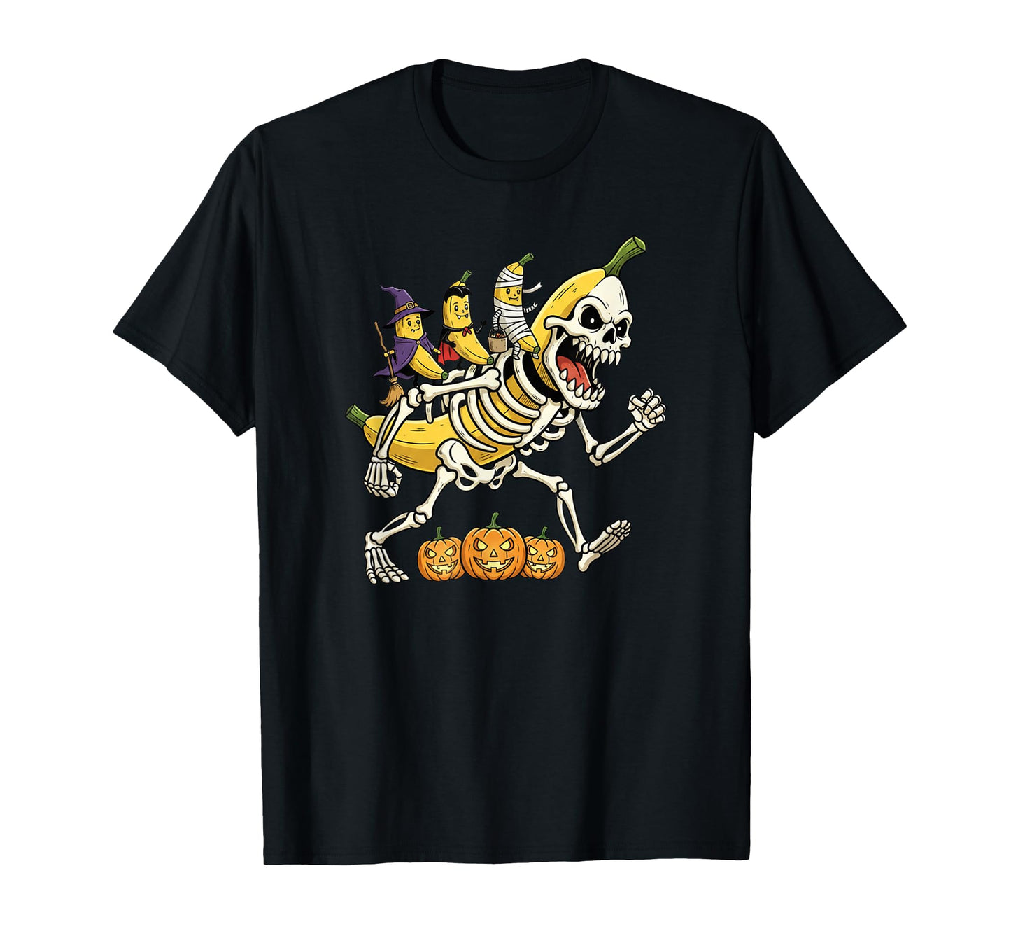 Funny Banana Skeleton Mummy Witch Halloween Kids Mens Womens T-Shirt