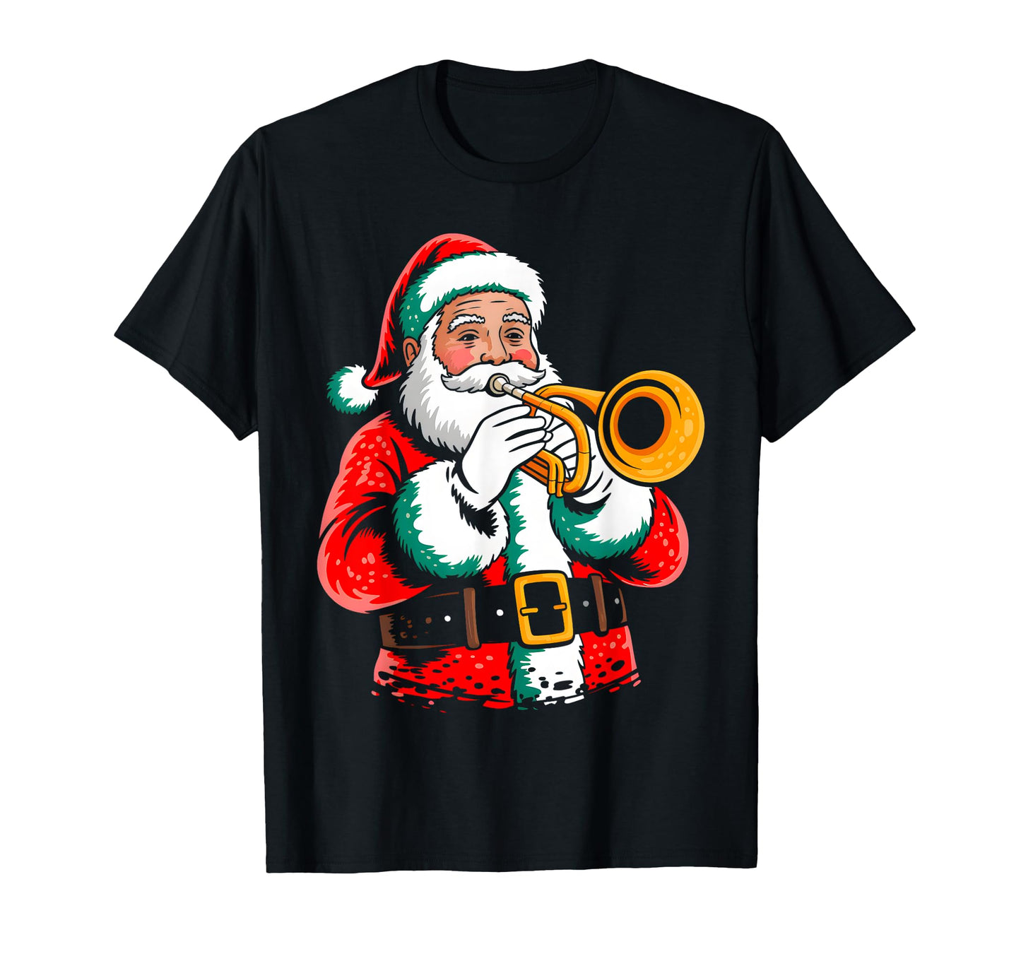 Santa Playing Tumpet Xmas Vibes Funny Christmas Pajama T-Shirt