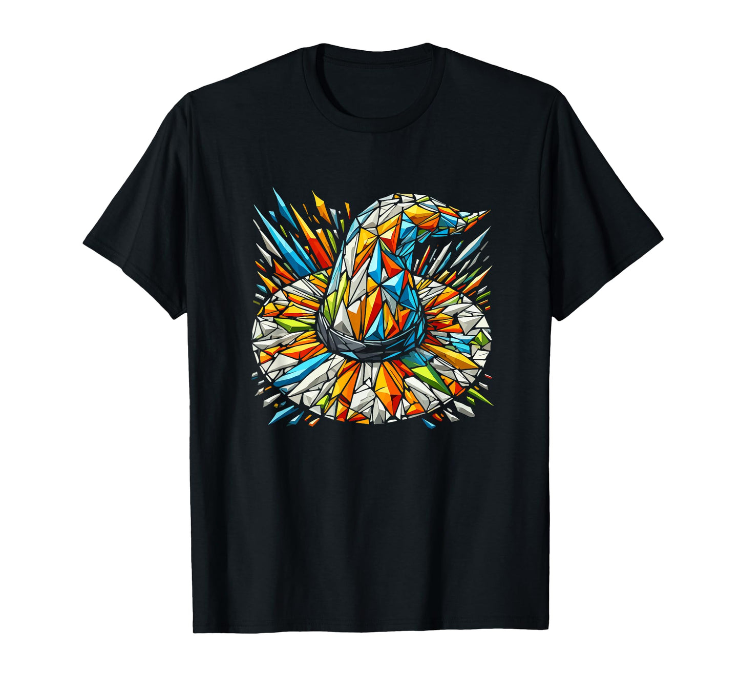 Halloween Polygon Art Witch Hat Witchcraft T-Shirt