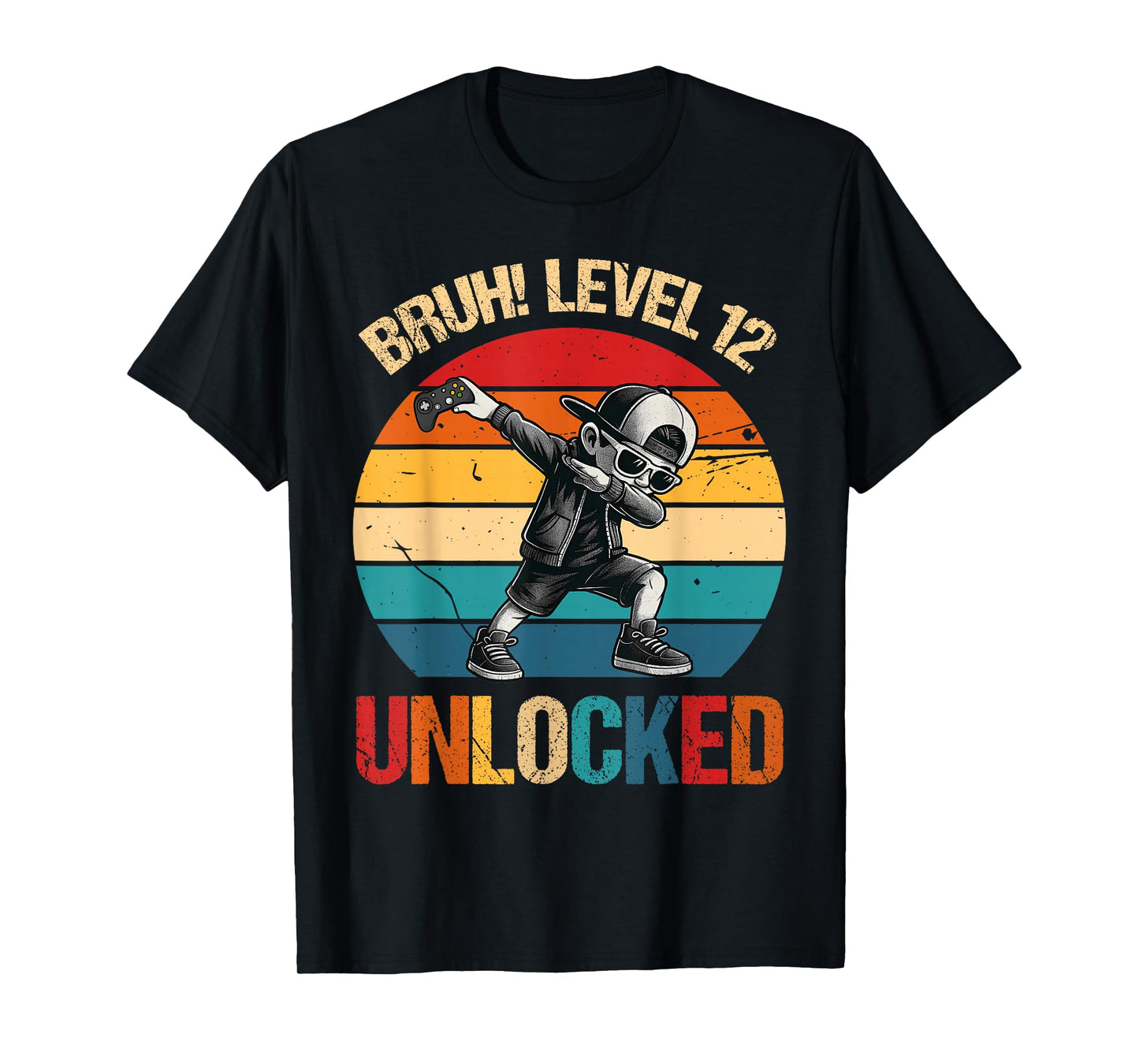 12 Years Old Dabbing Boy Bruh 12th Level Unlocked Birthday T-Shirt