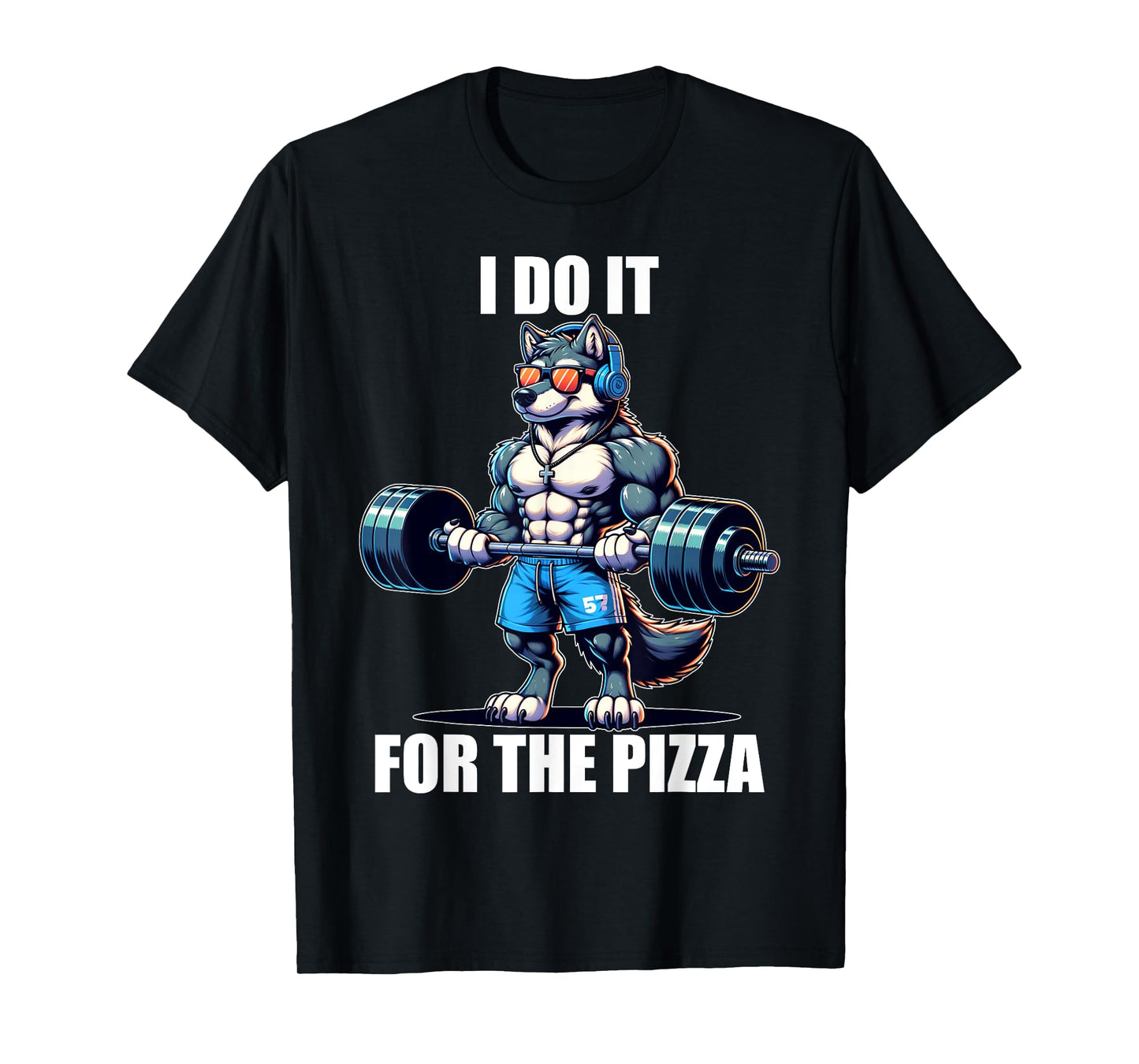 Wolf Funny Gym Weightlifting Bodybuilder Fitness Workout T-Shirt, Small, Black
