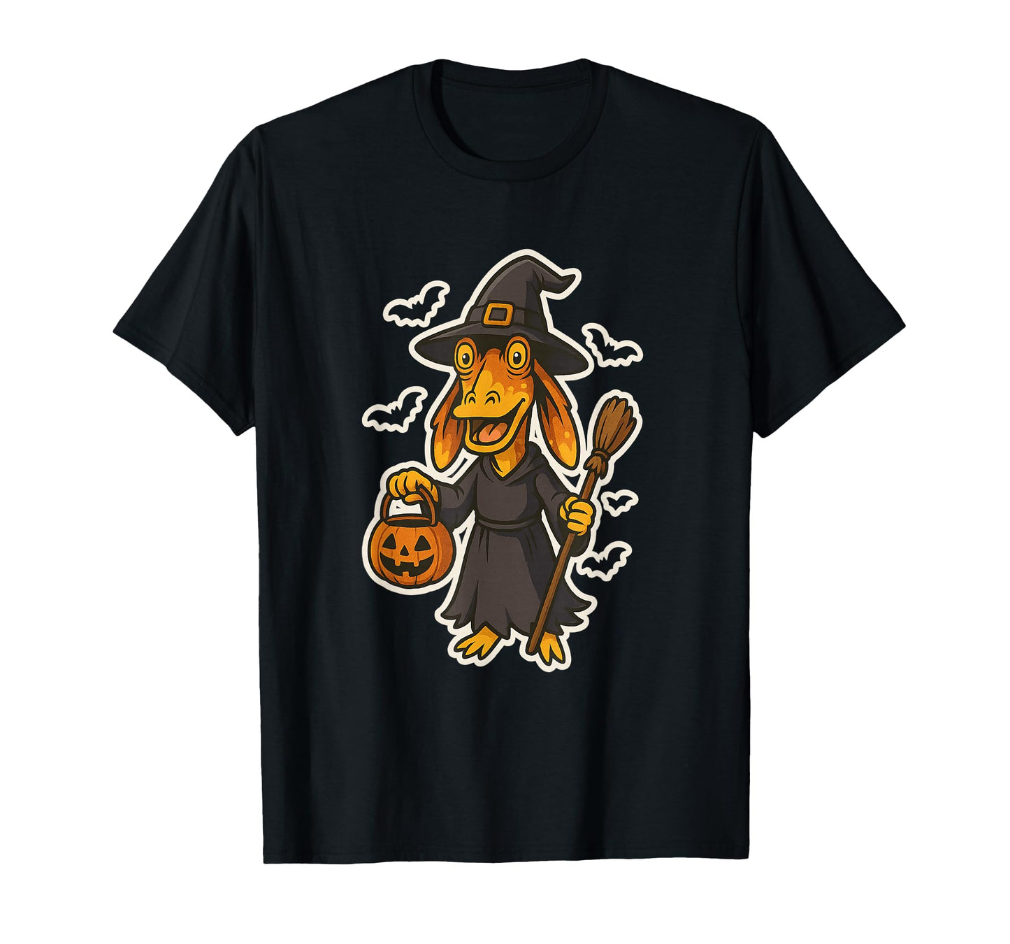 Cute Alien Witch - Galactic Halloween Cartoon T-Shirt