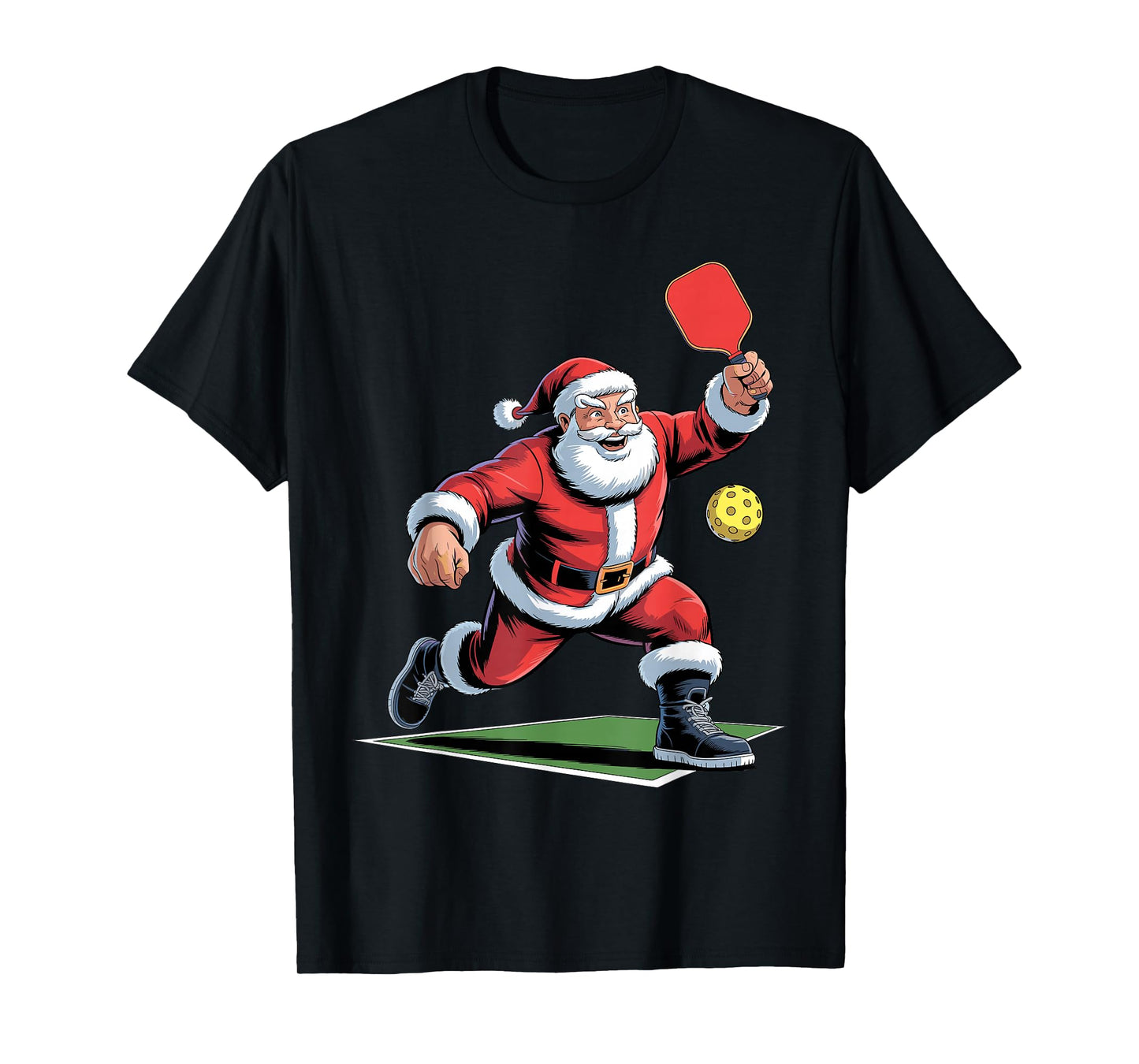Funny Santa Playing Pickleball Holiday Christmas Xmas Pajama T-Shirt