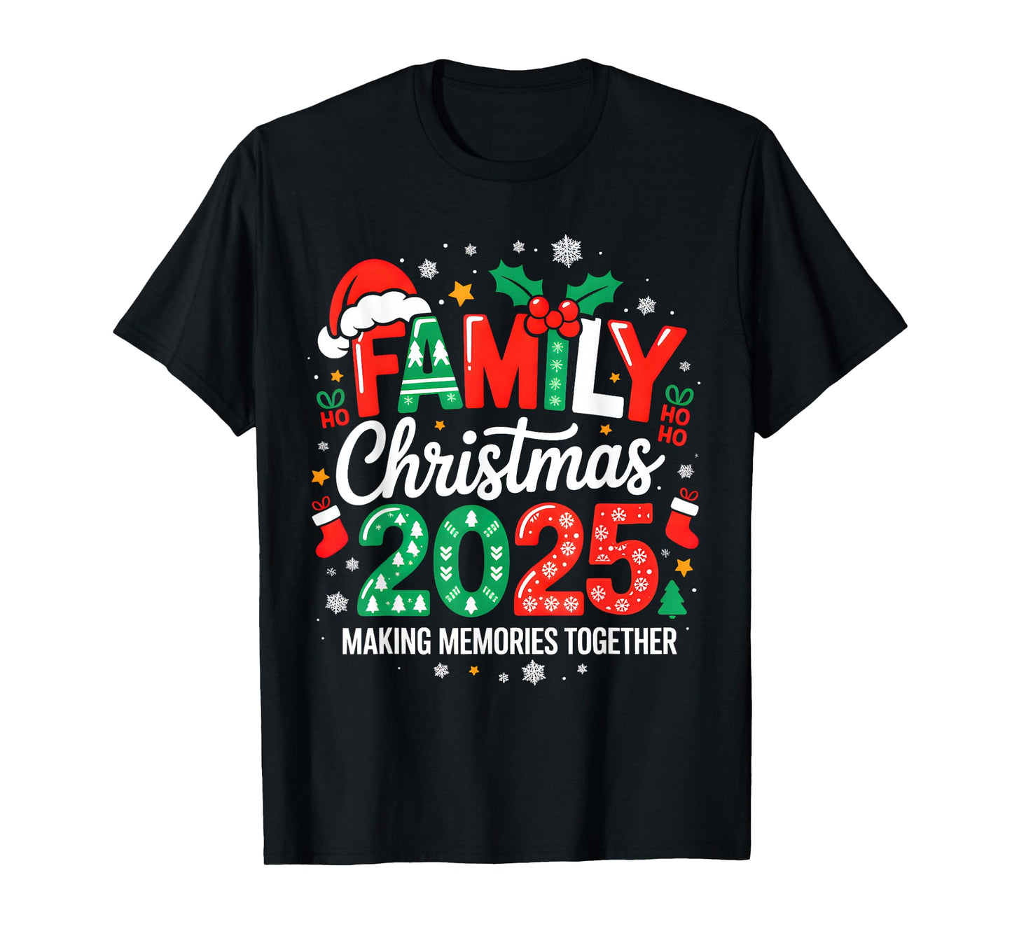 Family Christmas 2025 Squad Santa Elf Xmas Matching Costume T-Shirt