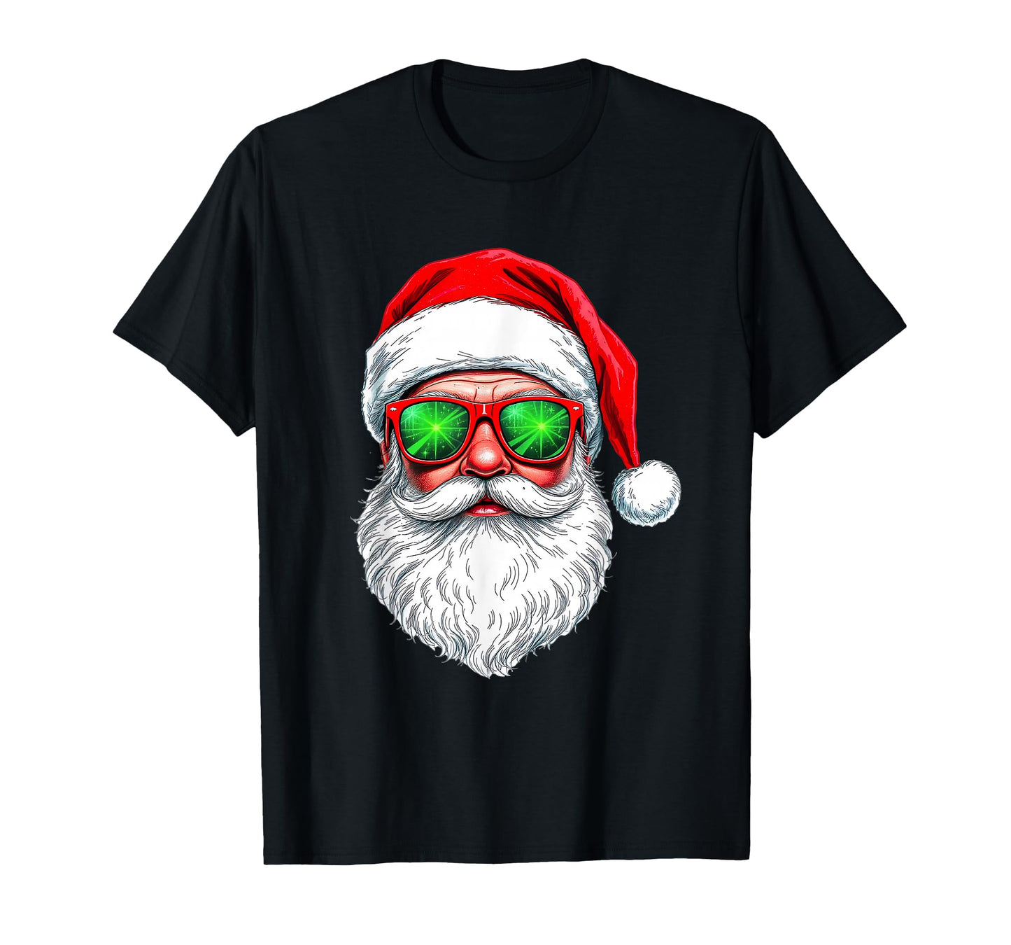 Cool Santa Claus Face Retro Sunglasses Christmas Men Boys T-Shirt