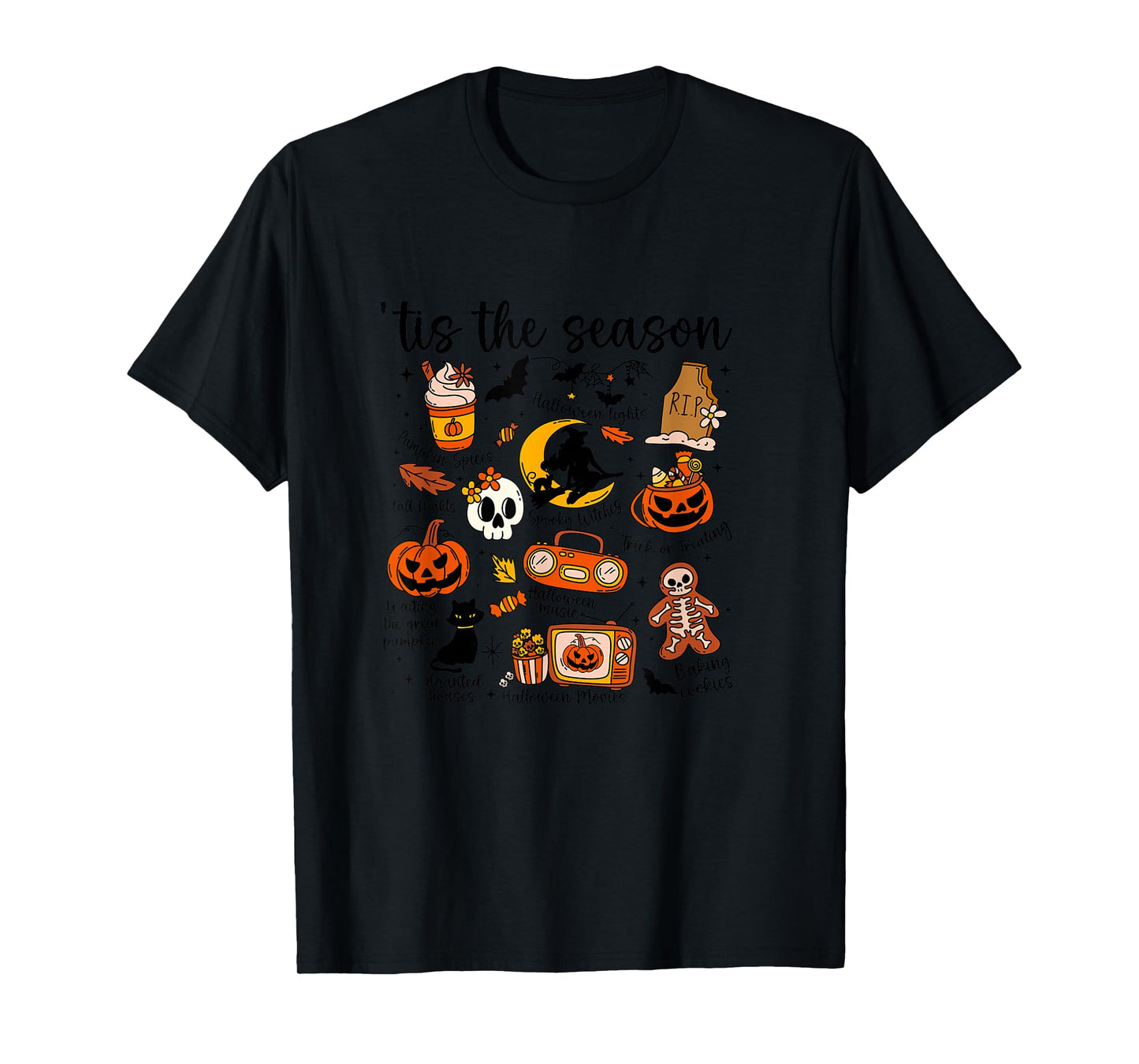 Amazing Spooky Creepy Halloween Witch Broom T-Shirt