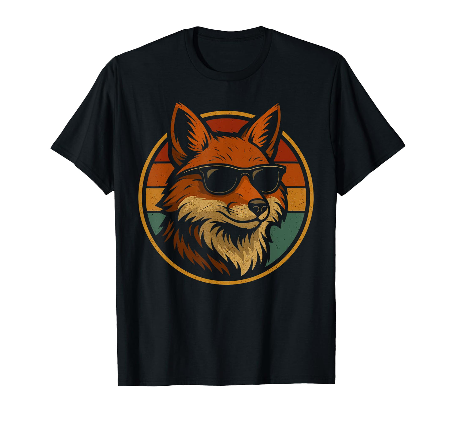 Cool Fox With Sunglasses Retro Forest T-Shirt