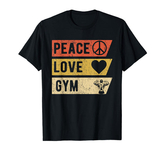 Vintage Peace Love Gym Sports Lover Player Gifts T-Shirt