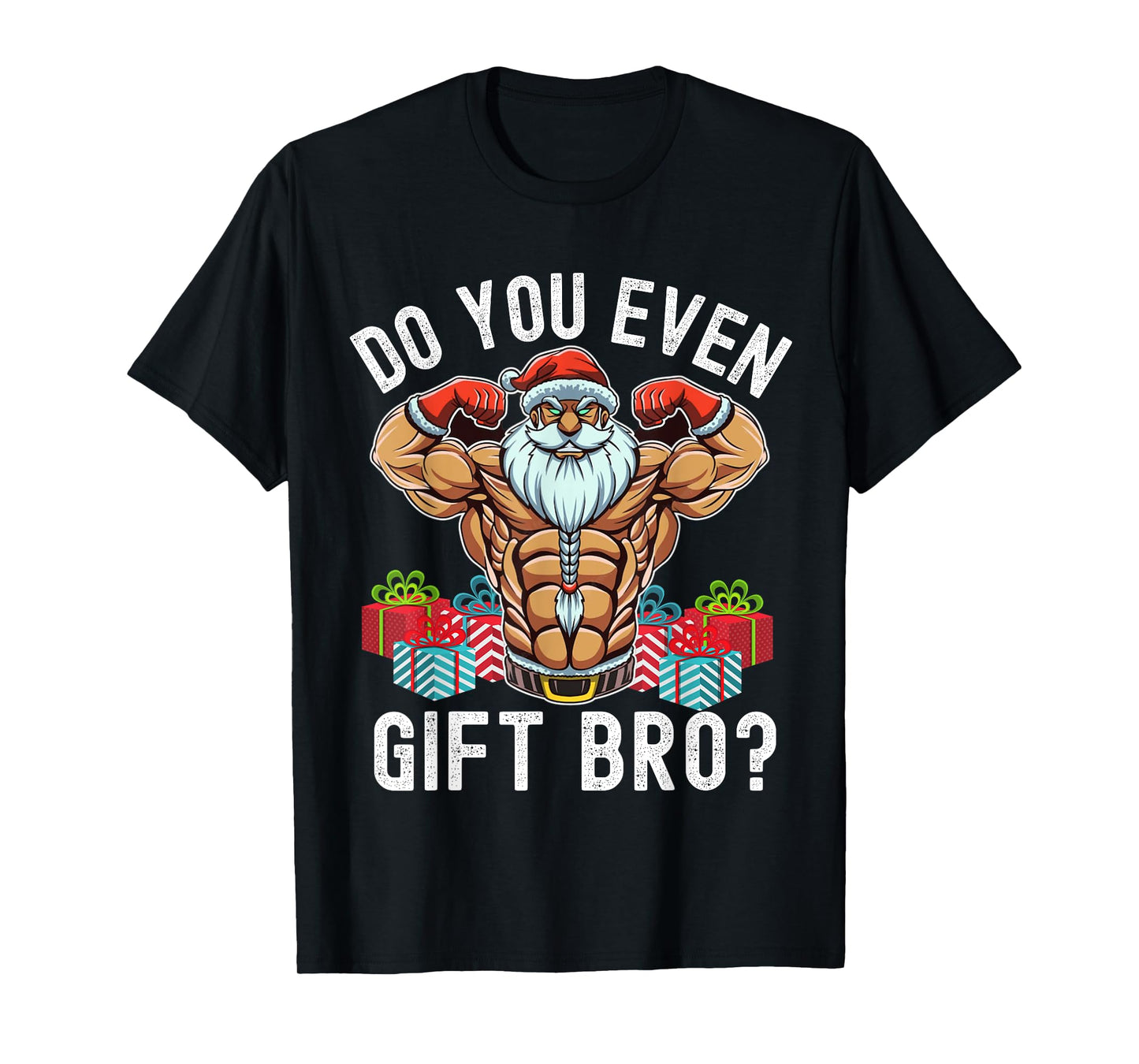 Weightlifting Bodybuilding Christmas Santa Christmas Workout T-Shirt