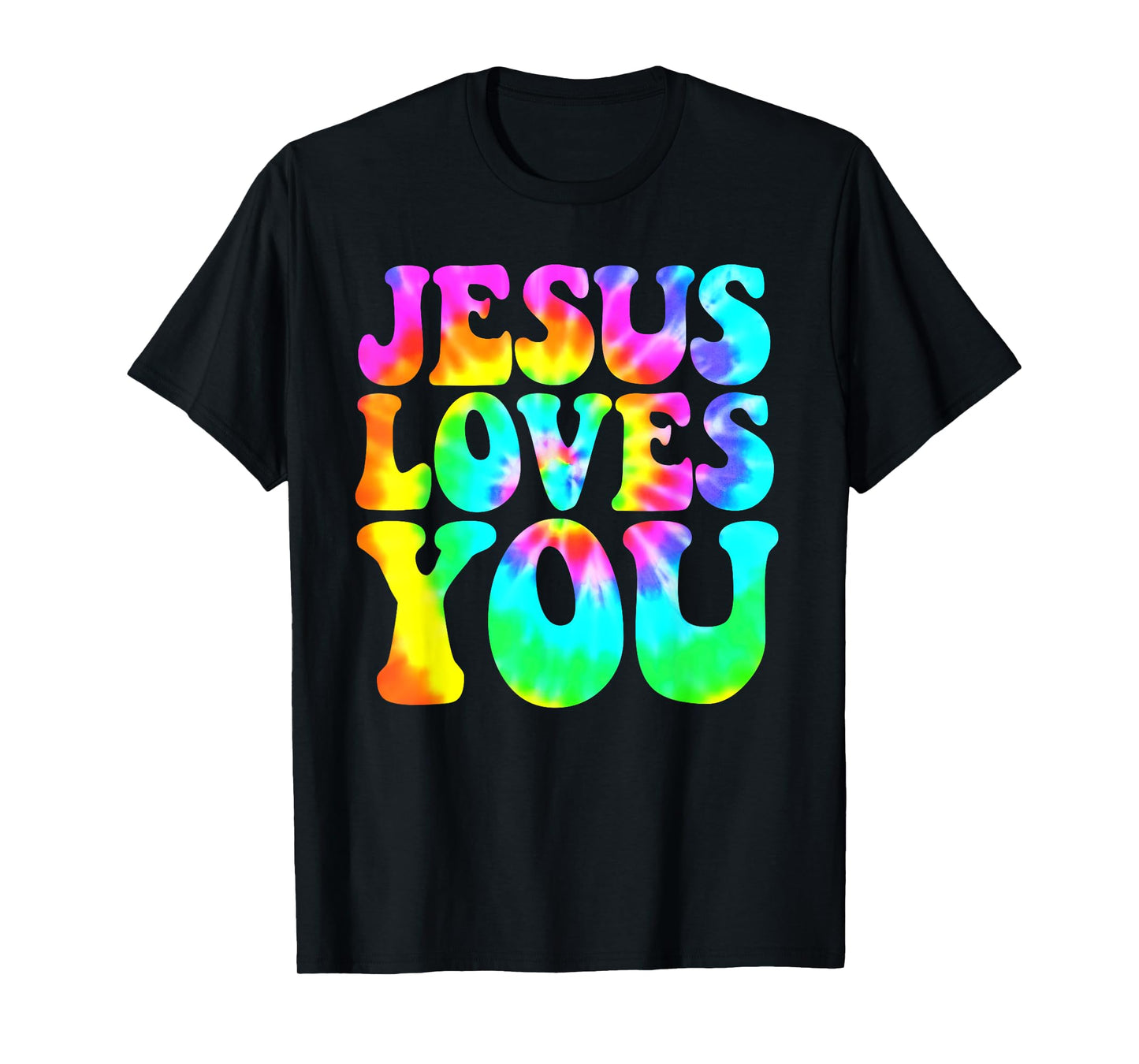 Jesus Loves You Retro Groovy Style Graphic Design Women T-Shirt