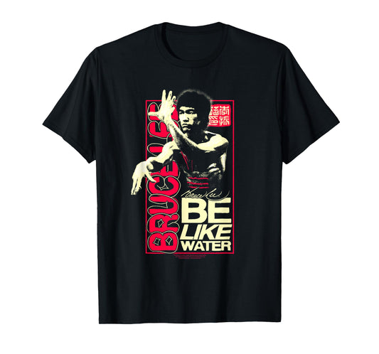 Bruce Lee Be Like Water Retro Martial Arts Poster T-Shirt