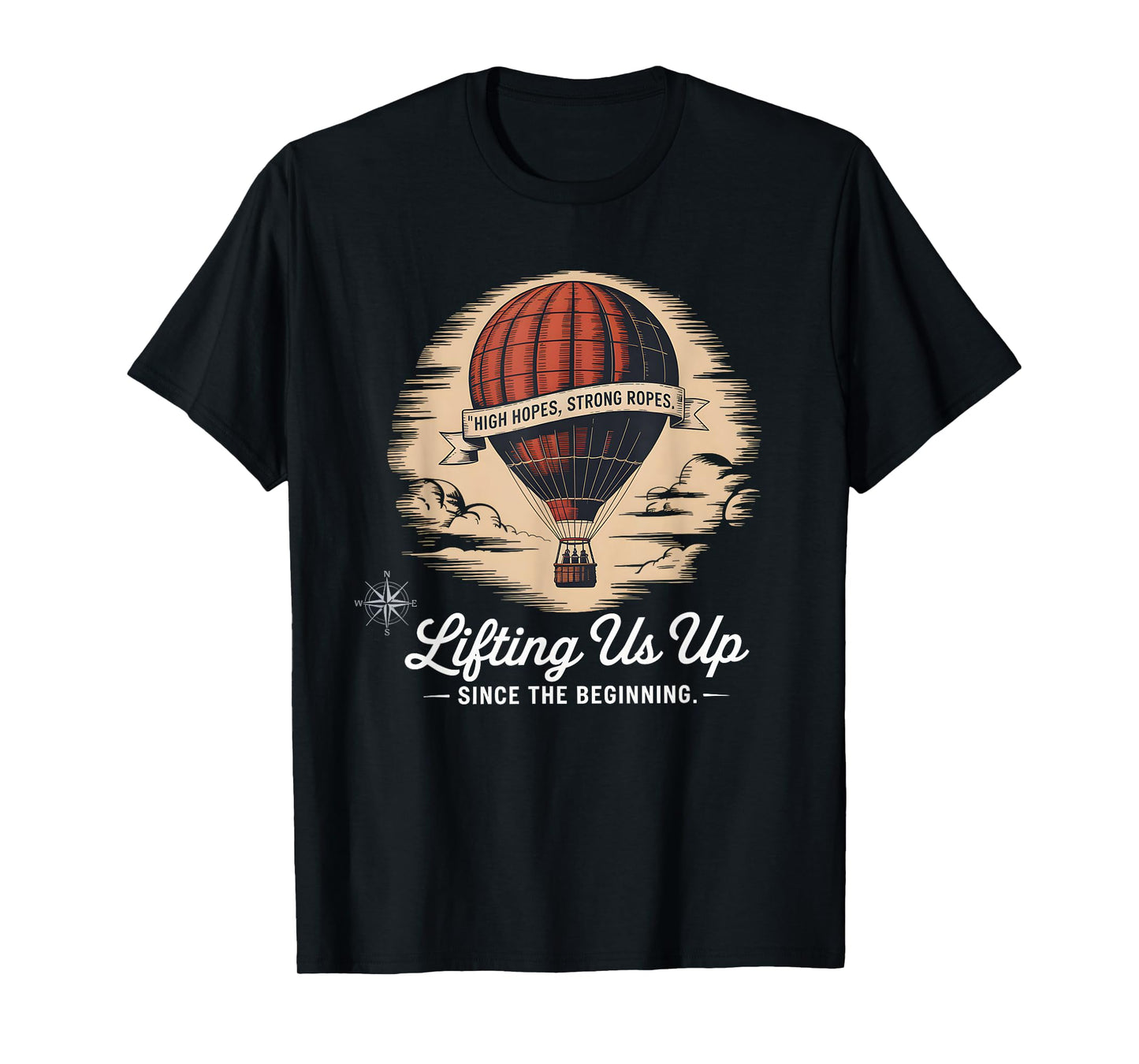 Lifting Us Up Since The Beginning Hot Air Balloon Dad Retro T-Shirt