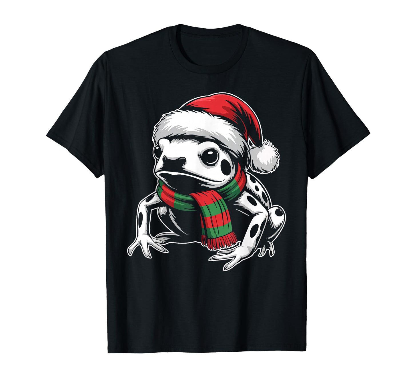 Poison Dart Frog Xmas Santa Hat Scarf Christmas Costume T-Shirt