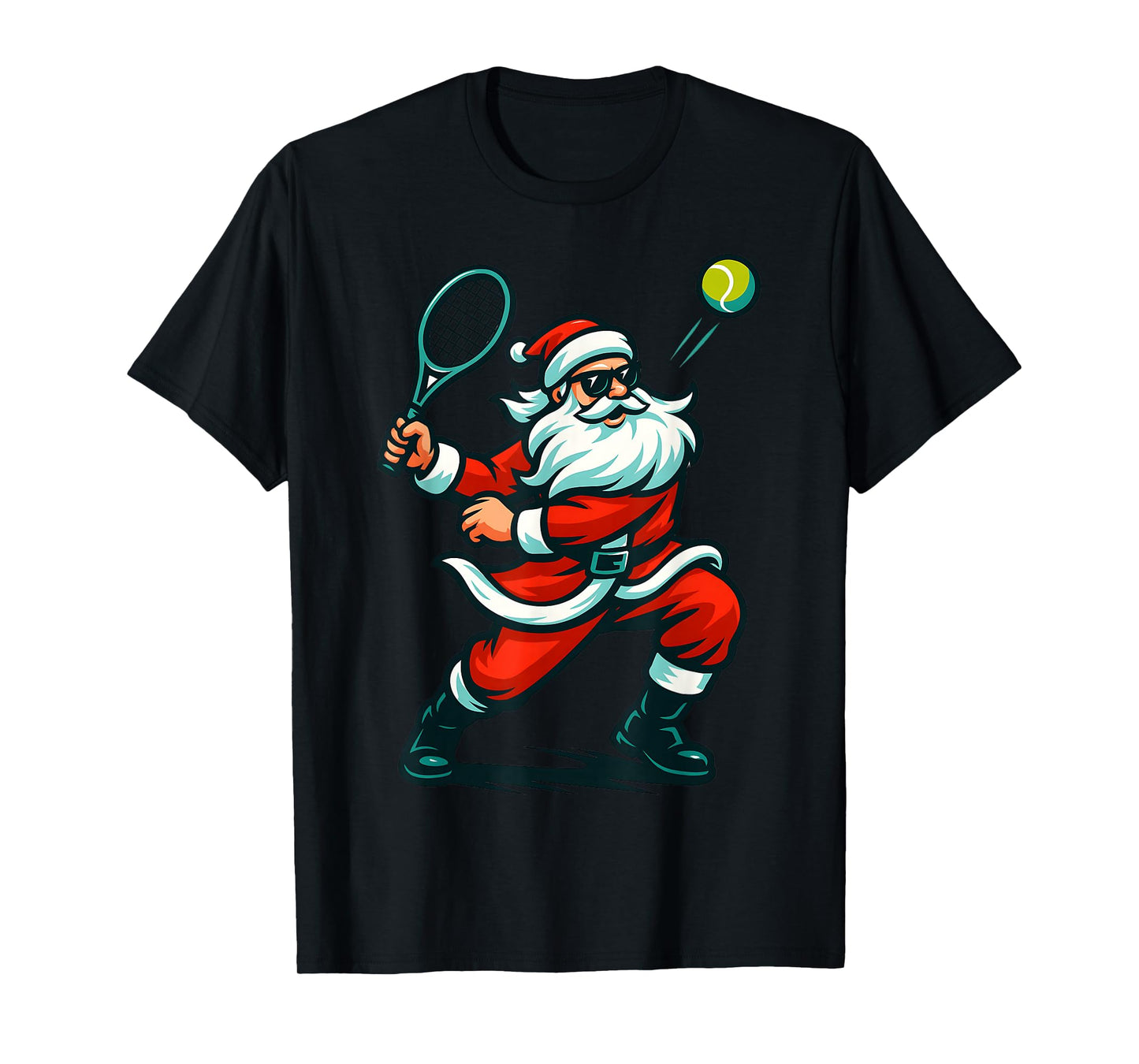 Tennis Christmas Santa Cute Xmas Boys Teen Men Women Kids T-Shirt