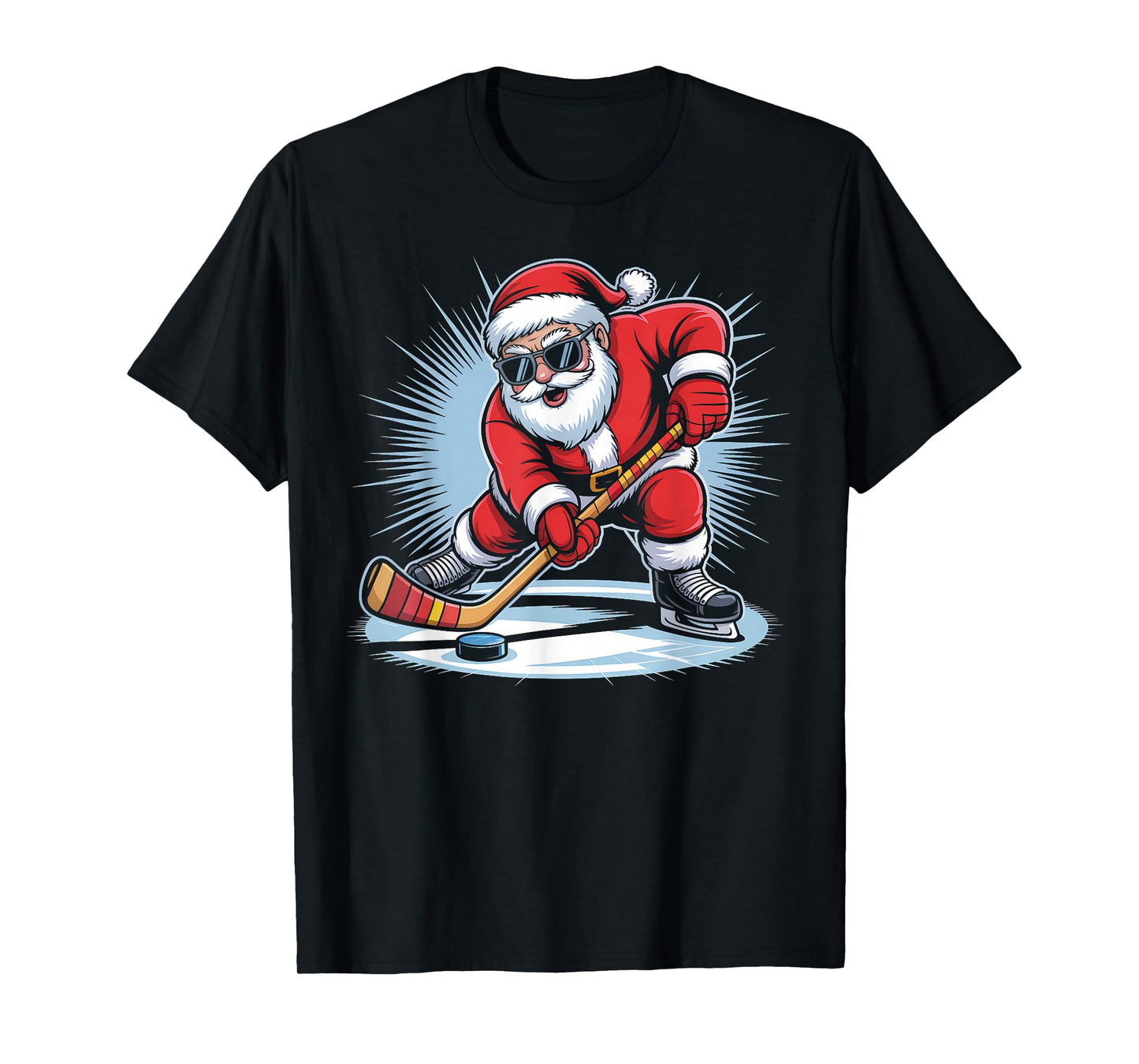 Ice Hockey Christmas Funny Santa Player Winter Sports T-Shirt