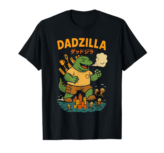 Dadzilla Funny Cartoon Gift for Dad Retro Vintage T-Shirt