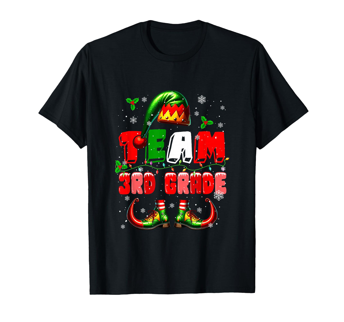 Team 3rd Grade Christmas Elf Costume Teachers Students Kids T-Shirt
