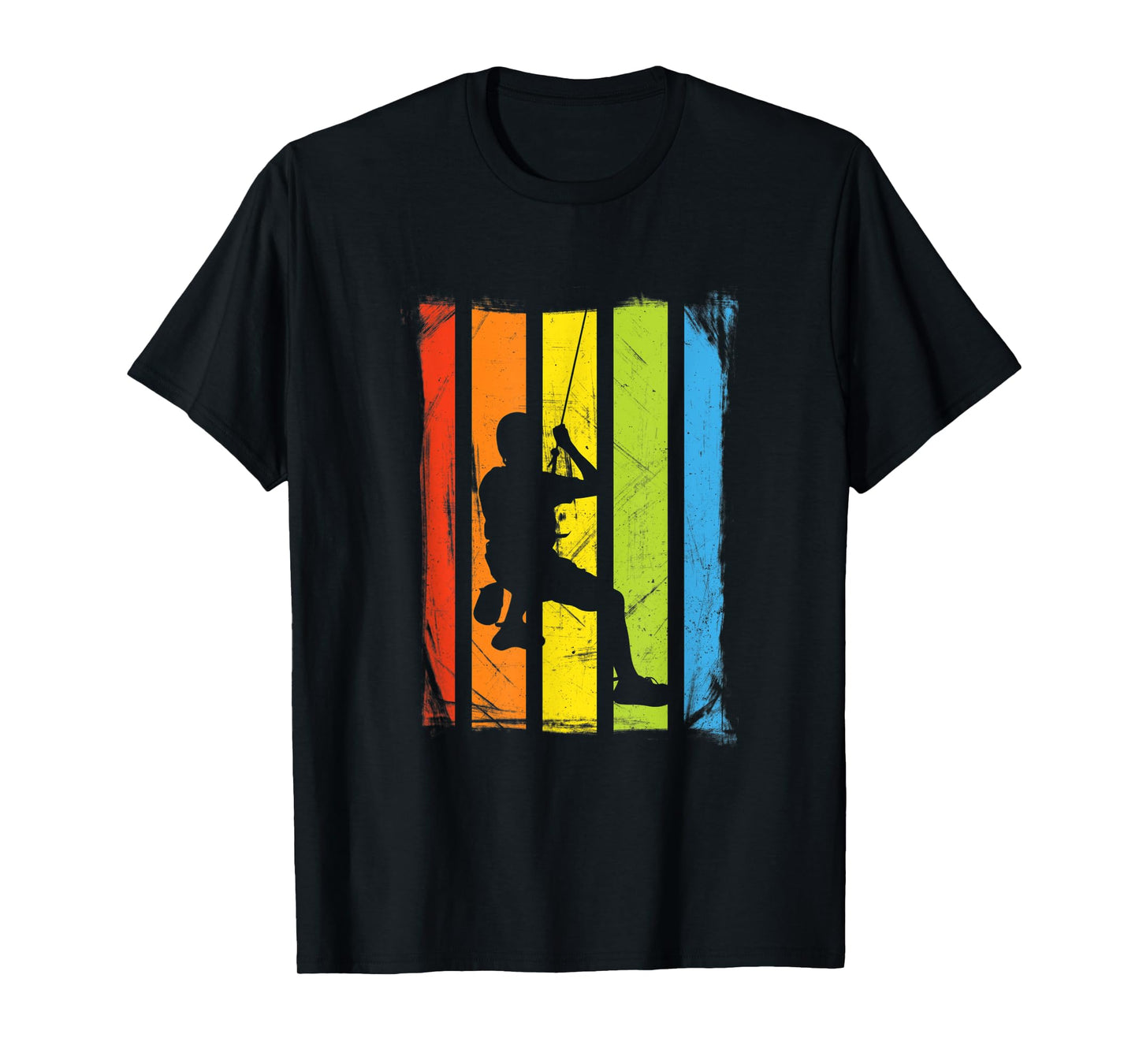 Rock Climbing TShirt | Rainbow Distressed Design