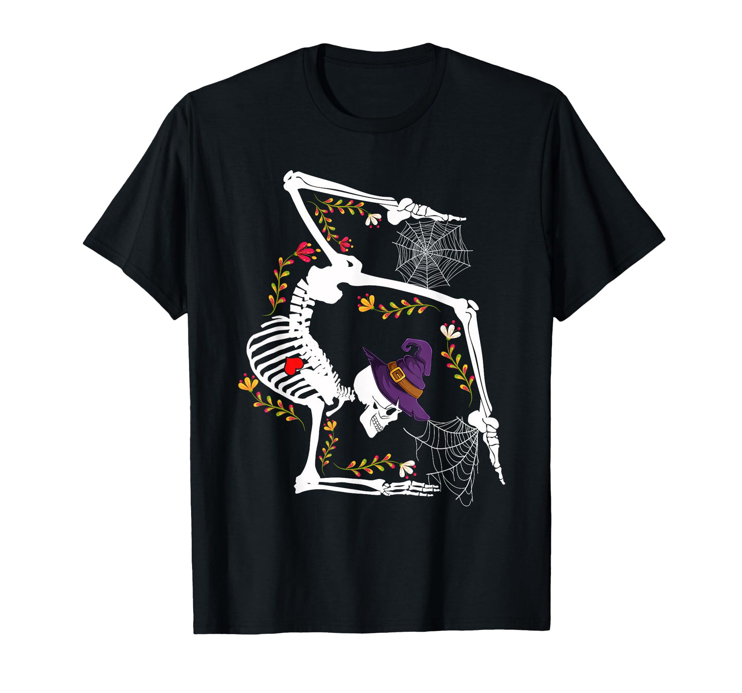 Skeleton Gymnast Lazy Halloween Costume Funny Gymnastics T-Shirt