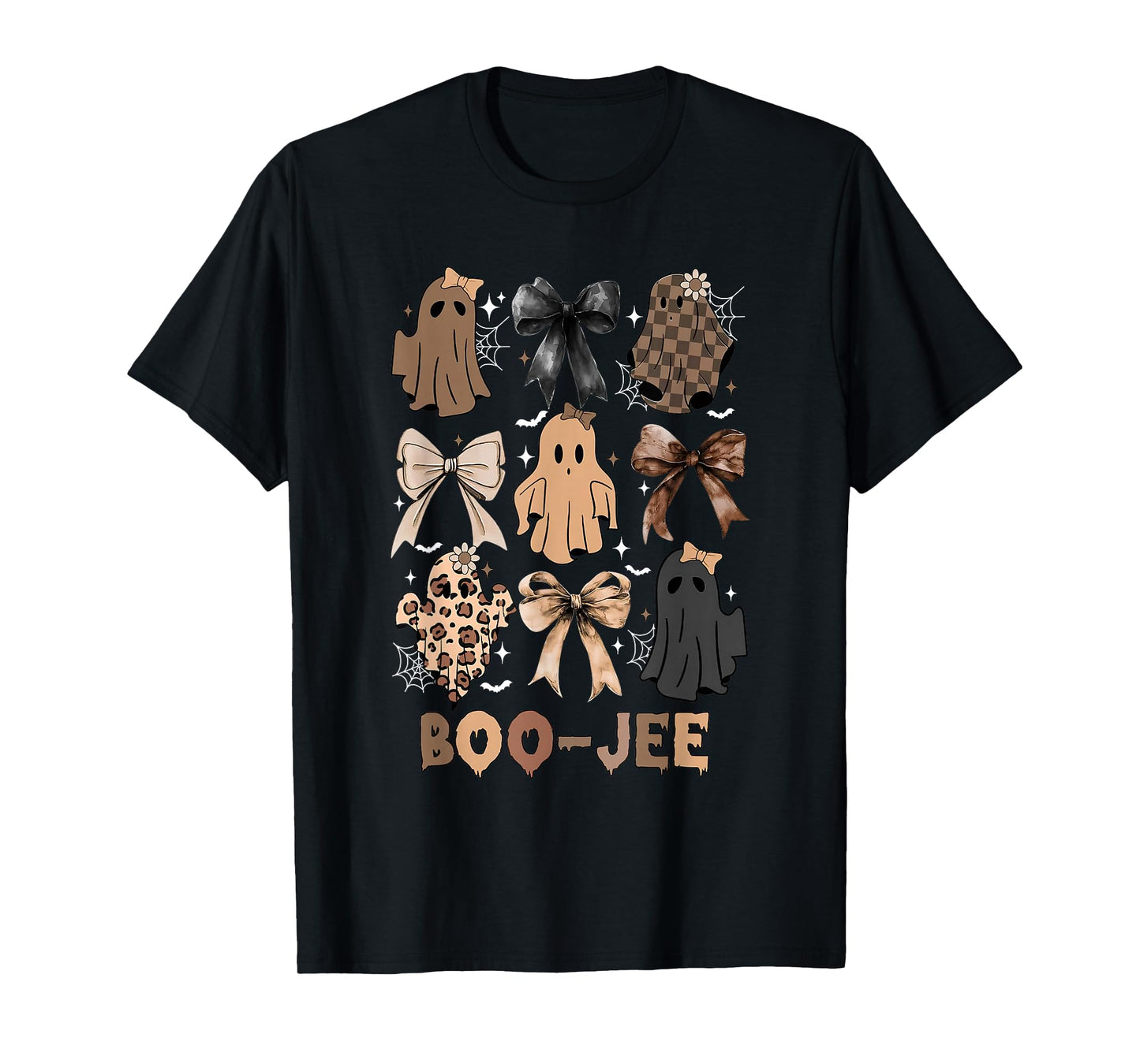 Coquette Boo JEE Ghost Halloween Lace Ghost Leopard Bougie T-Shirt