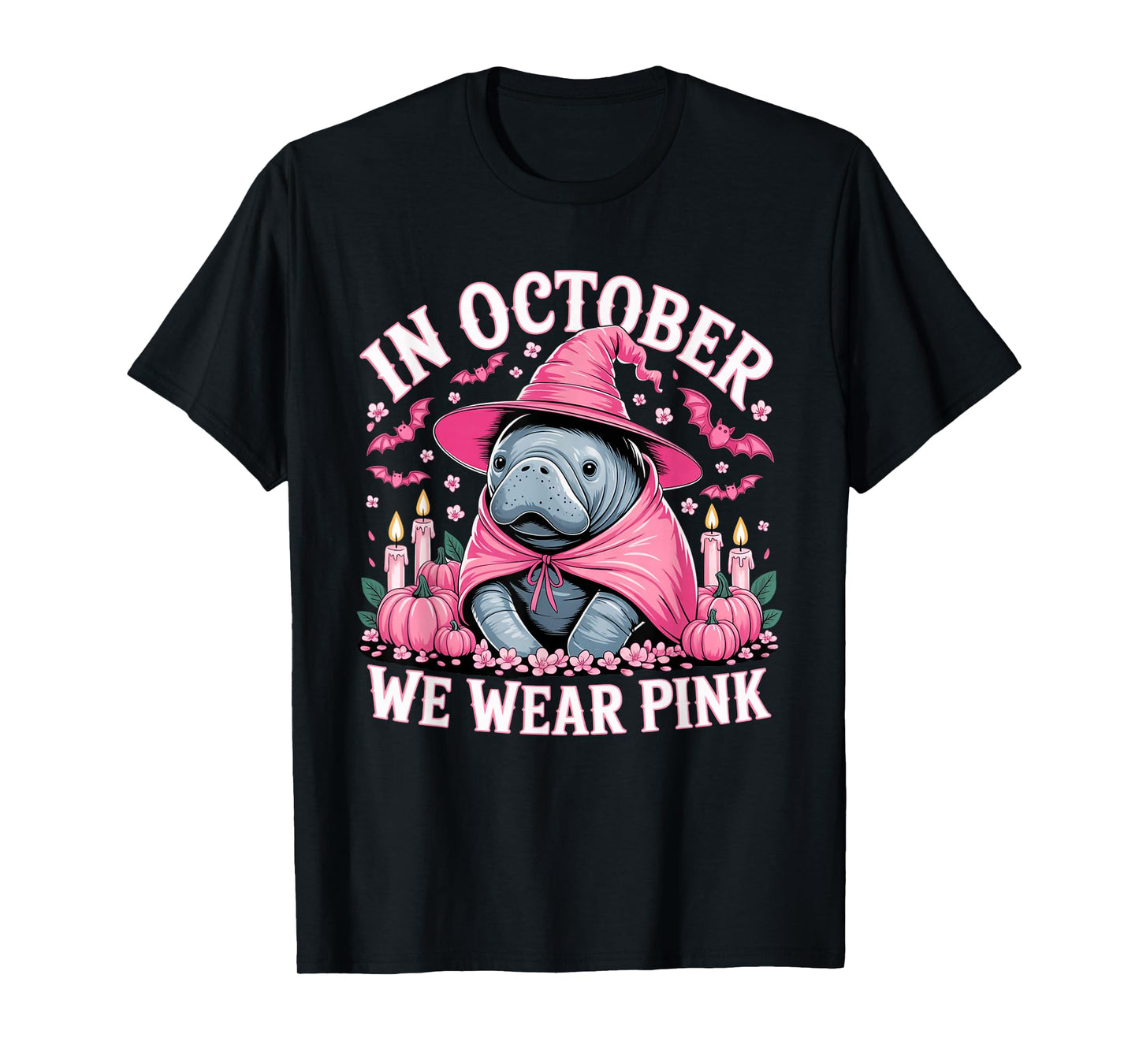 Manatee Breast Cancer Awareness October Halloween Costume T-Shirt