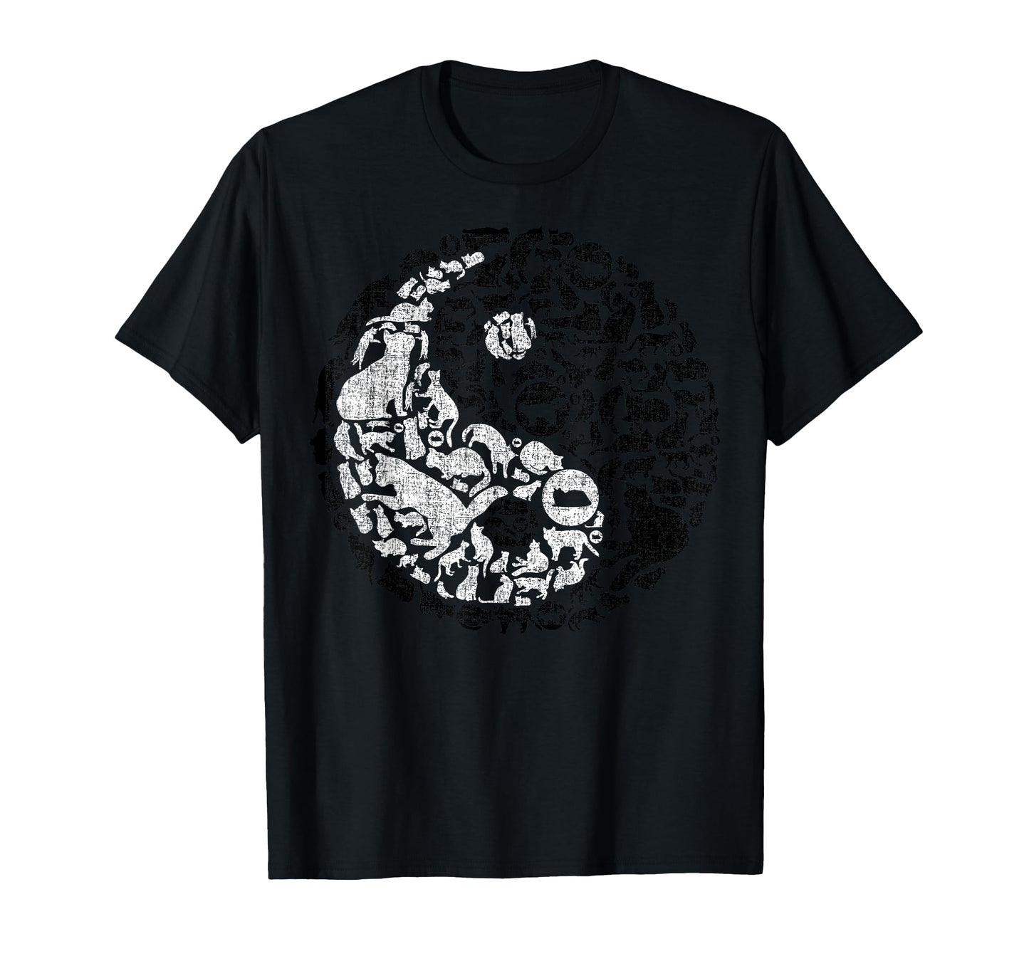 Yin Yang Symbol Tee Pilates Yoga Cat Cats Kitten Lover T-Shirt