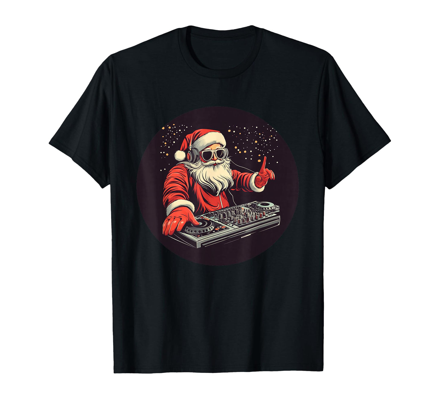 Christmas Beats with DJ Santa Claus for Funny Festive Days T-Shirt
