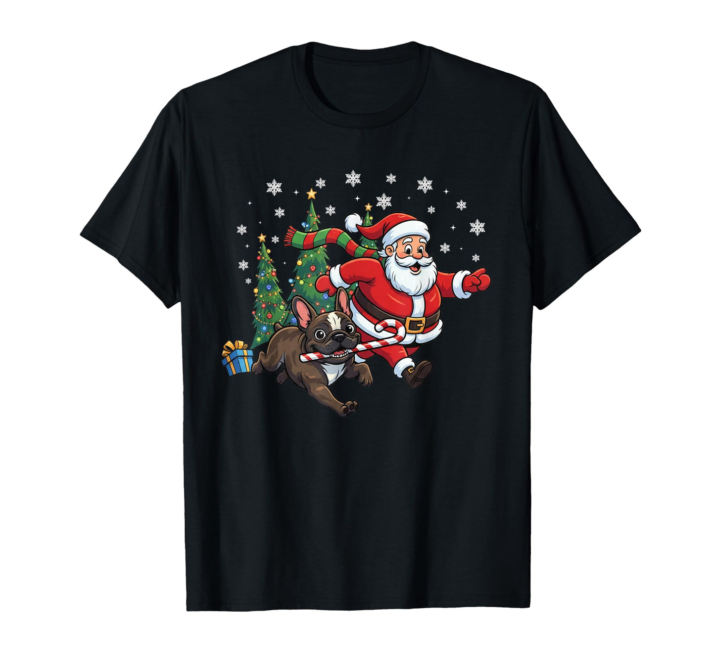 Christmas Dog Santa French Bulldog Xmas Dog Lover Men Women T-Shirt
