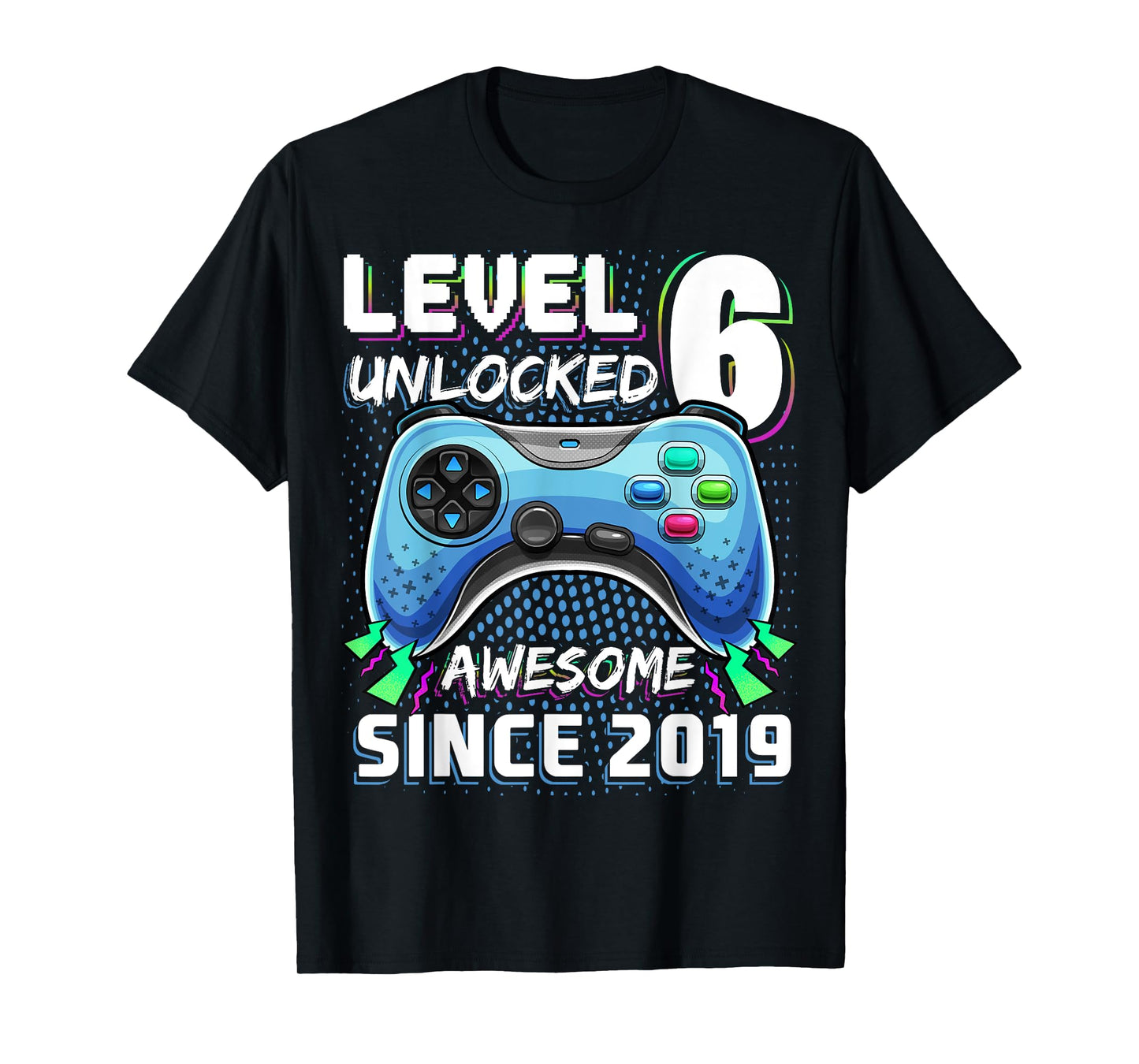 6th Birthday Boy Level 6 Gamer 6 Year Video Game Party T-Shirt