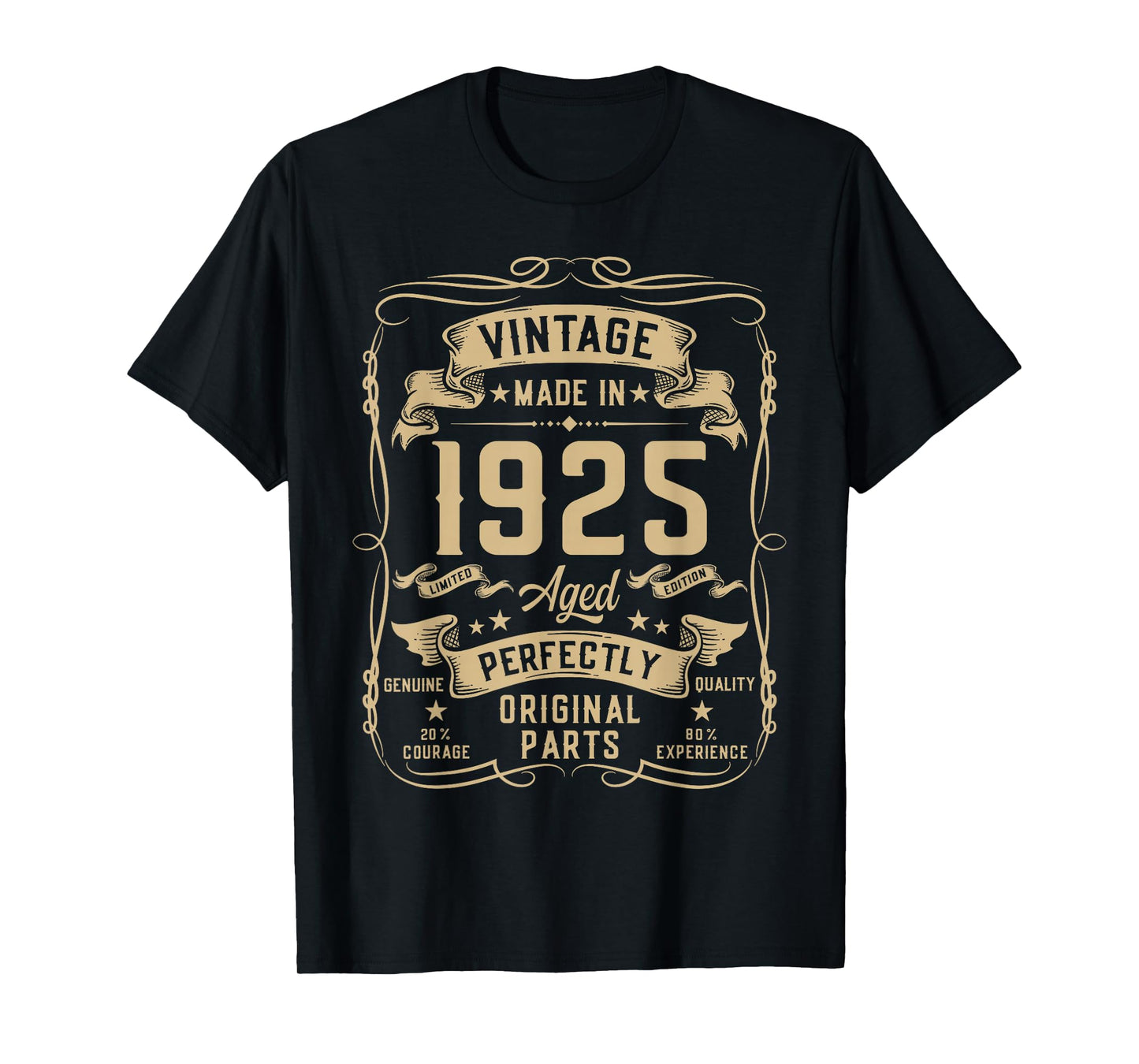 Vintage 1925 100yr 100th Birthday Gifts for Men 100 Year Old T-Shirt