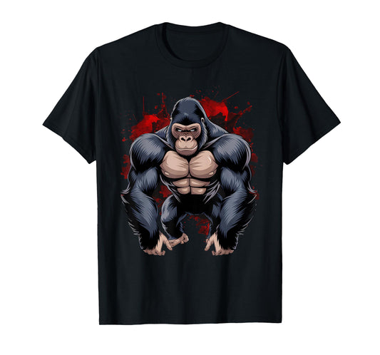 Gorilla Face Angry Growling Scary Silverback Gorilla T-Shirt