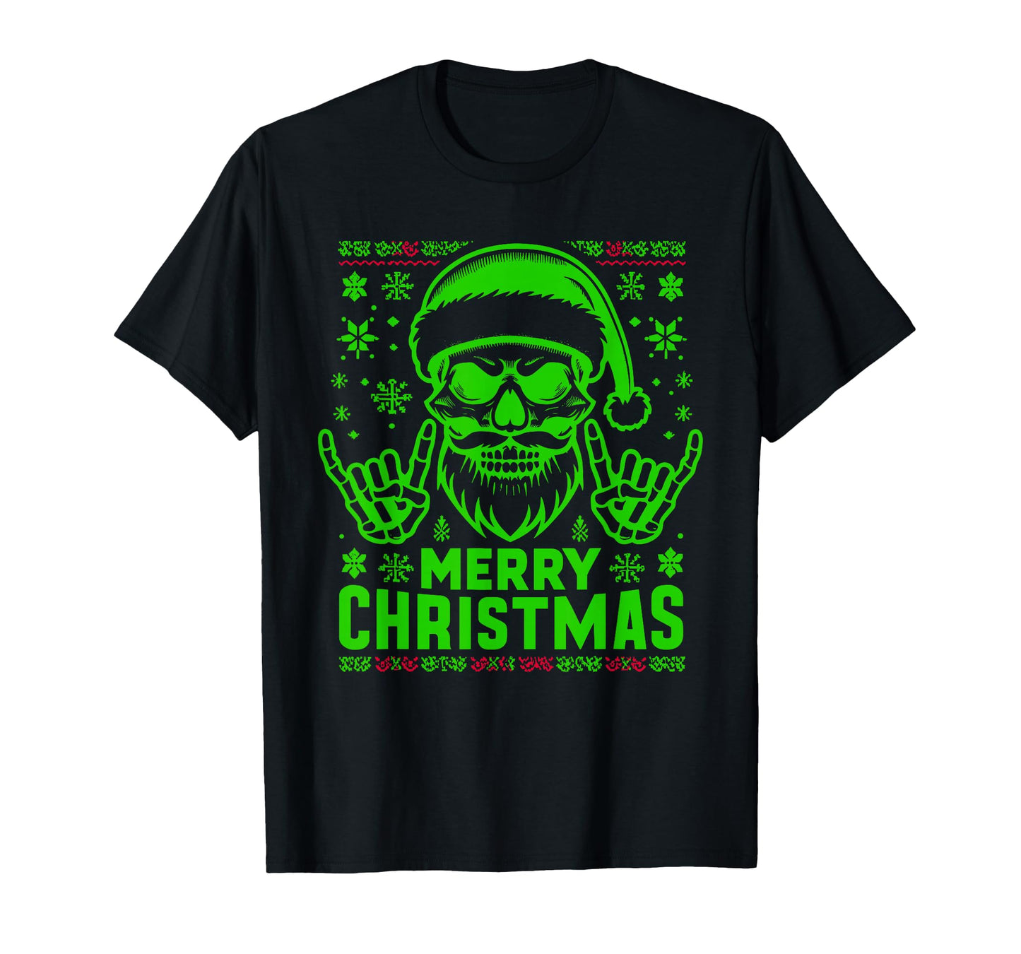 Santa Skull Christmas Horror Heavy Metal Lover Punk T-Shirt