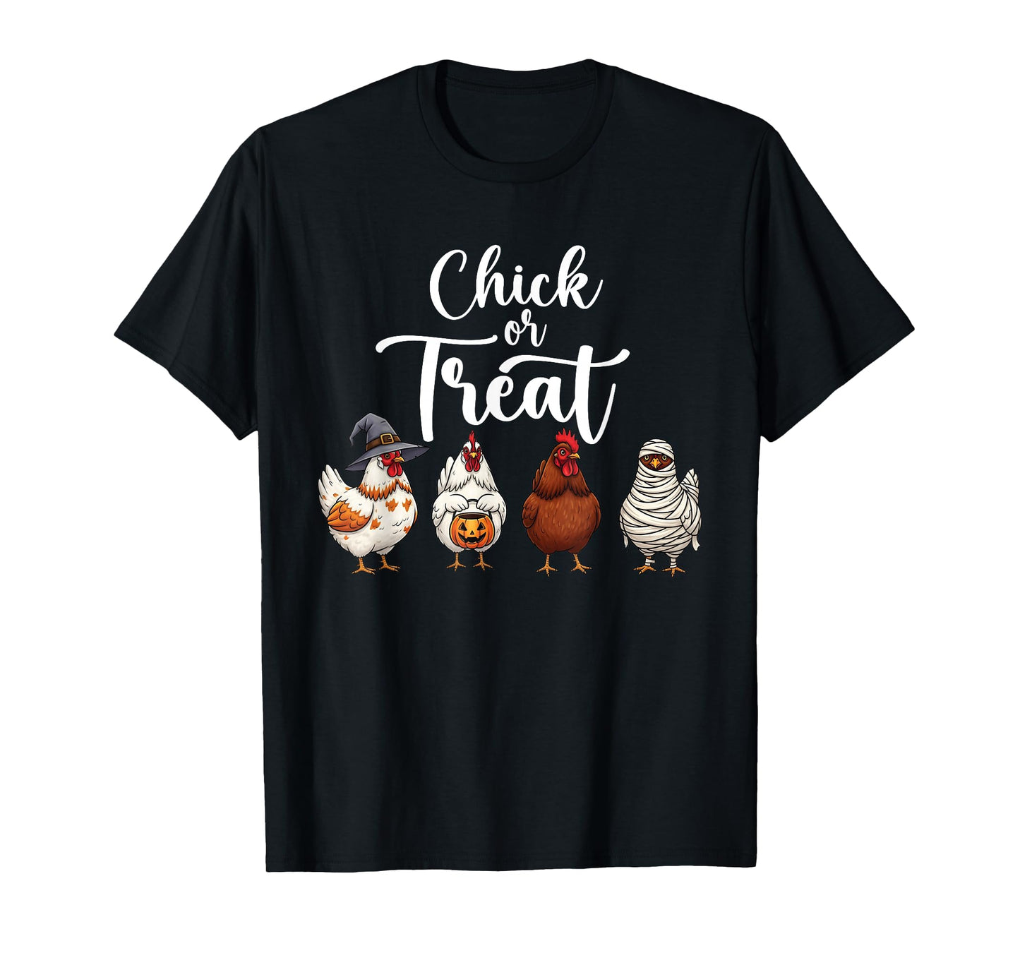 Chick Or Treat, Rooster and Hen Wear Halloween Costume T-Shirt
